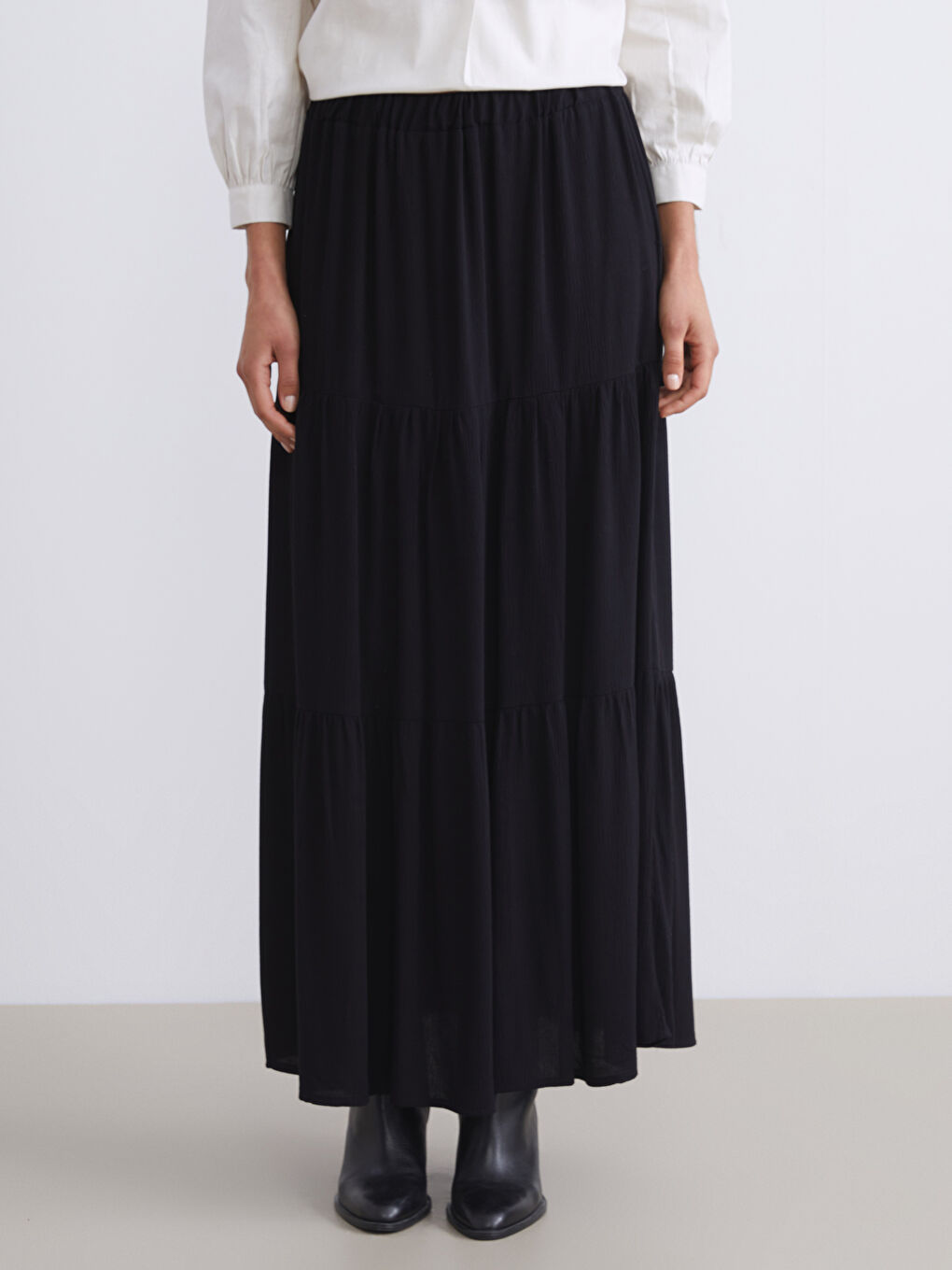 Siyah Beli Lastikli Katkat Etek-1