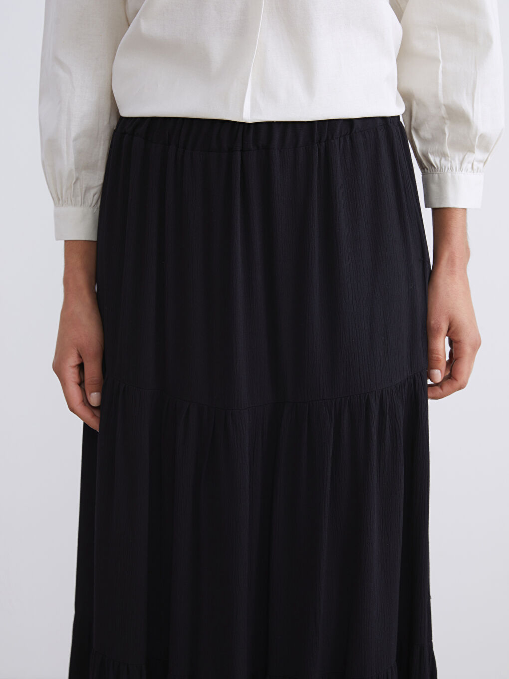 Siyah Beli Lastikli Katkat Etek-2