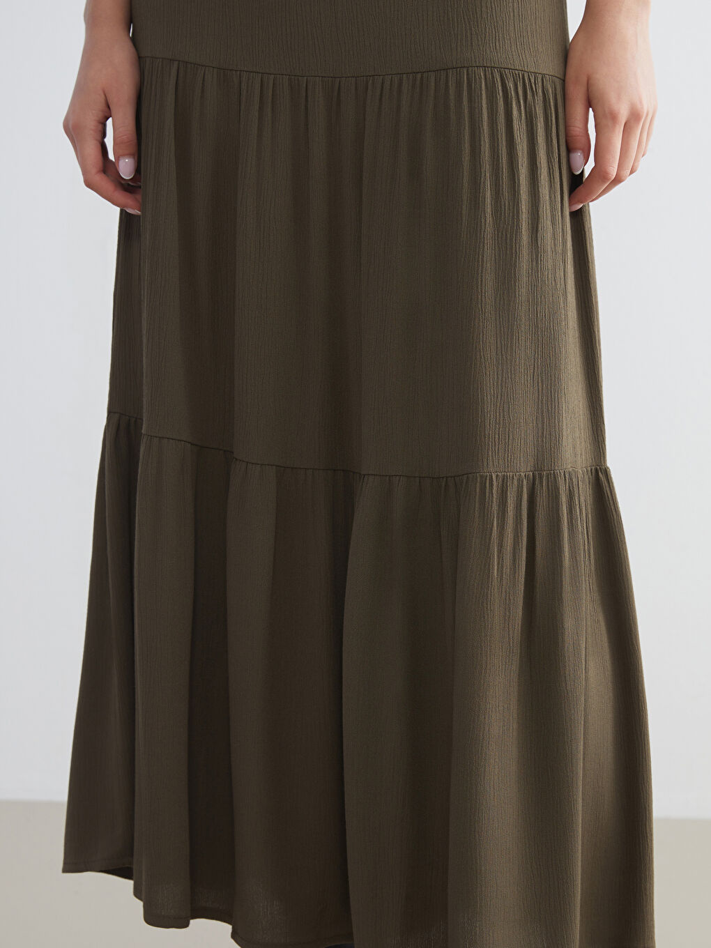 Haki Beli Lastikli Katkat Etek-2