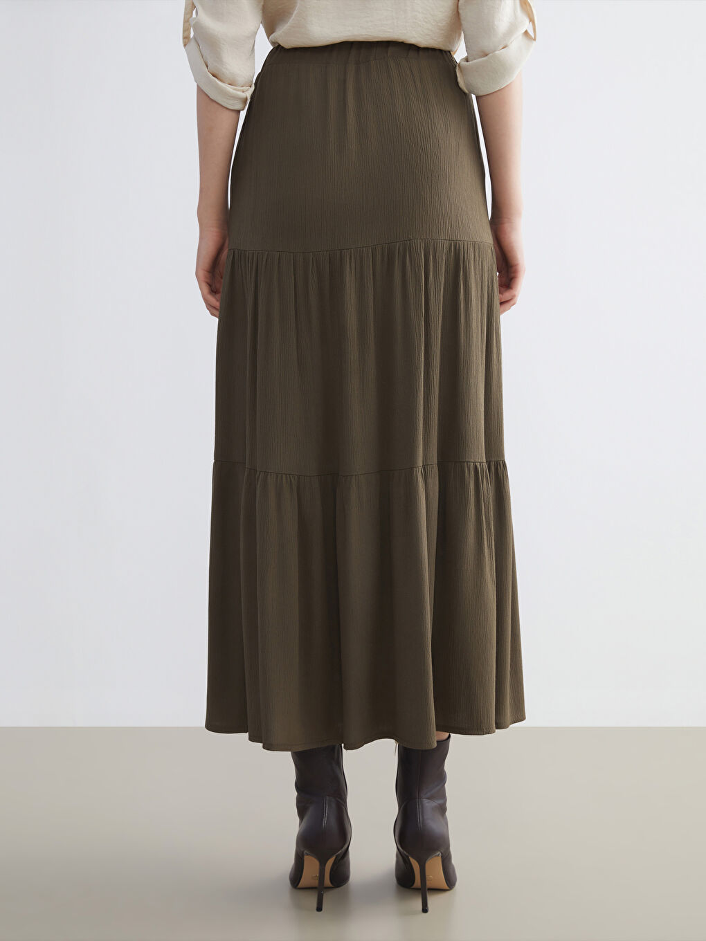 Haki Beli Lastikli Katkat Etek-3