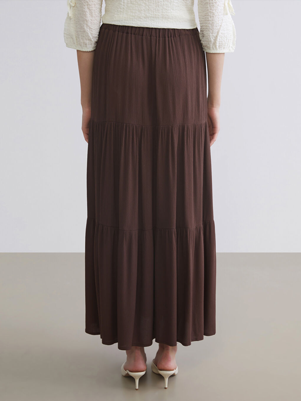 Kahverengi Beli Lastikli Katkat Etek-3