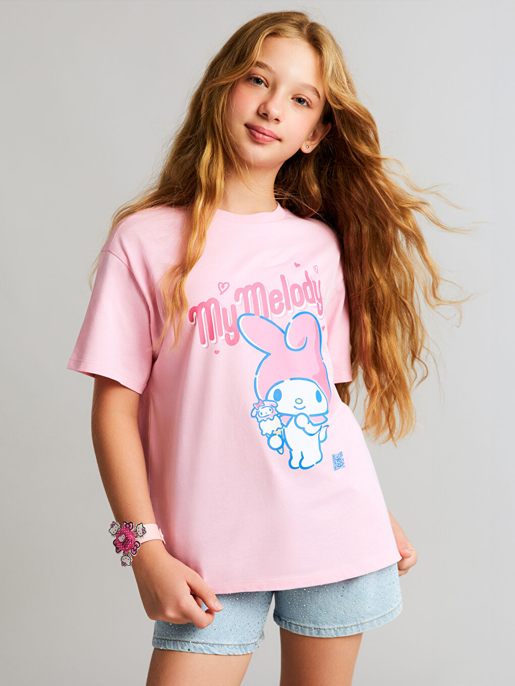 LCW Kids Crew Neck My Melody Printed Girls' T-Shirt -S5RT61Z4-GA5
