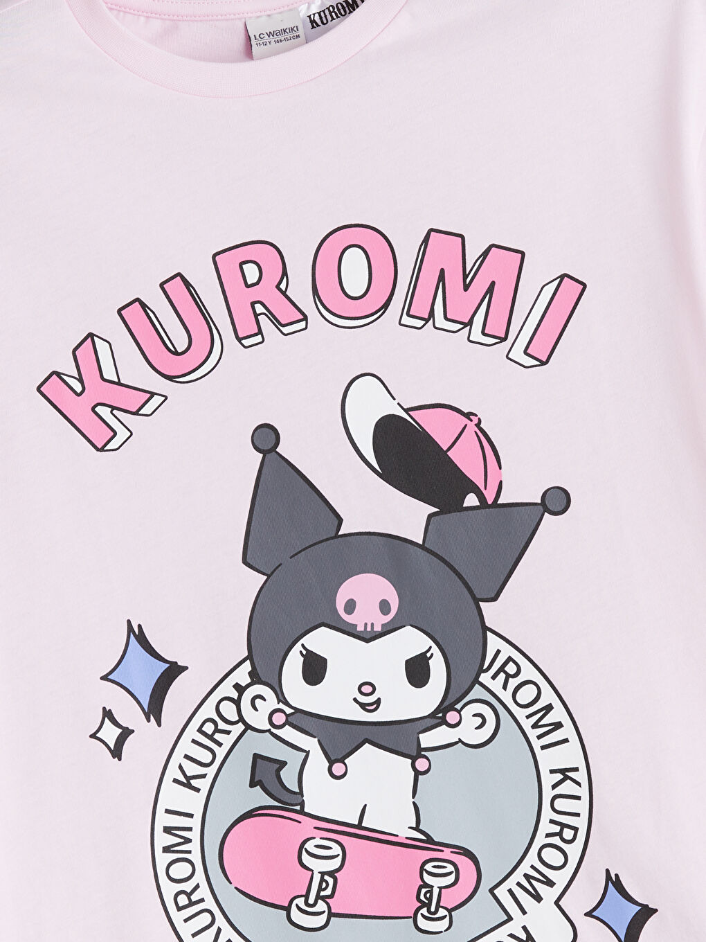 LCW Kids Crew Neck Kuromi Printed Girls' T-Shirt -S5RT62Z4-QWM