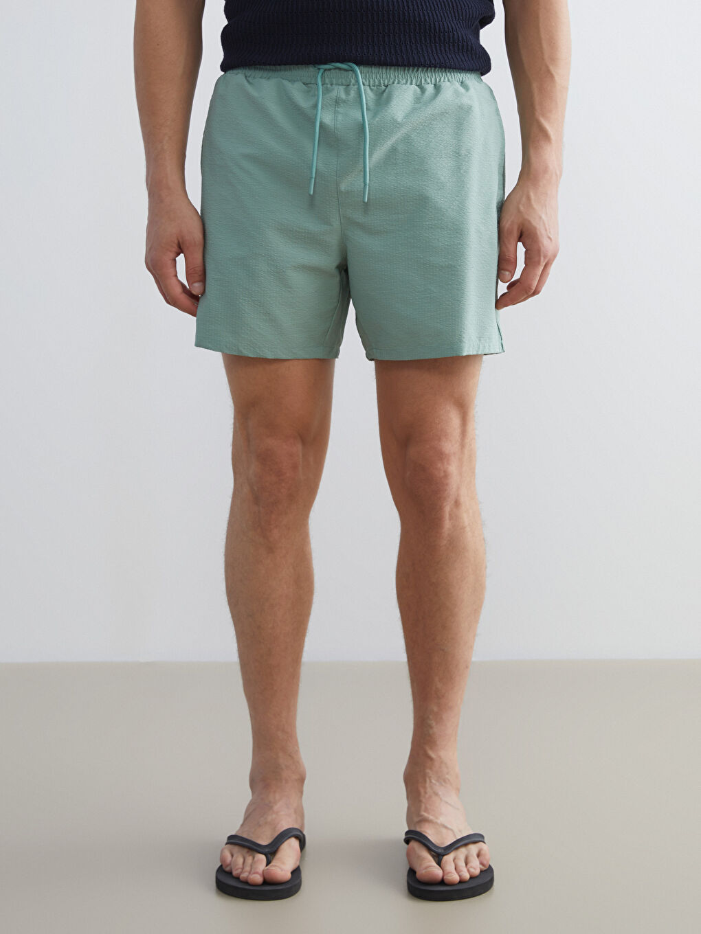 Yeşil Kısa Boy Erkek Deniz Şortu-1