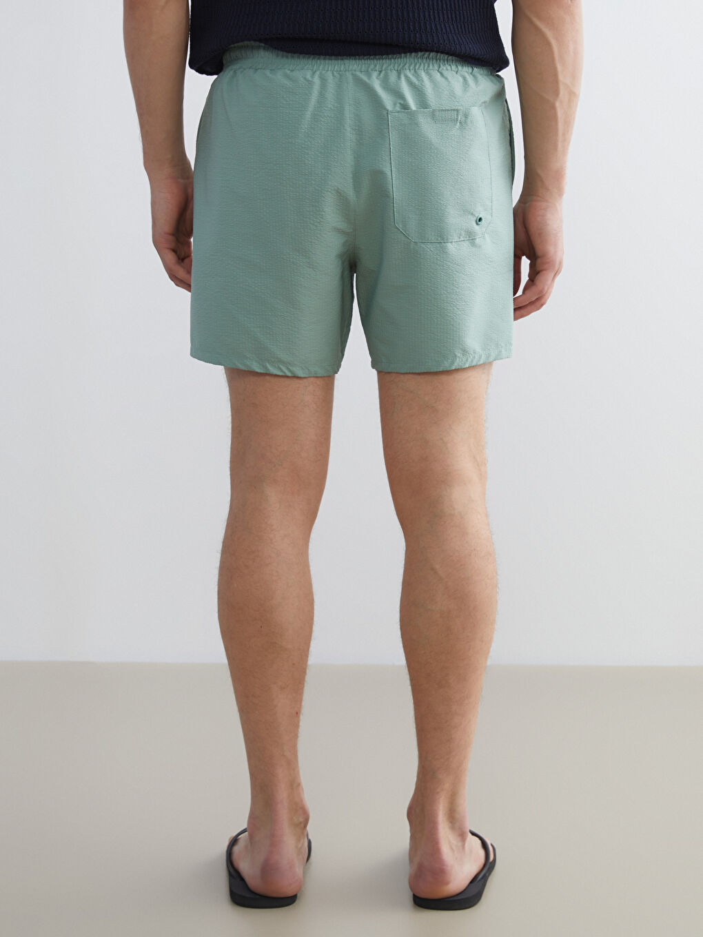 Yeşil Kısa Boy Erkek Deniz Şortu-3