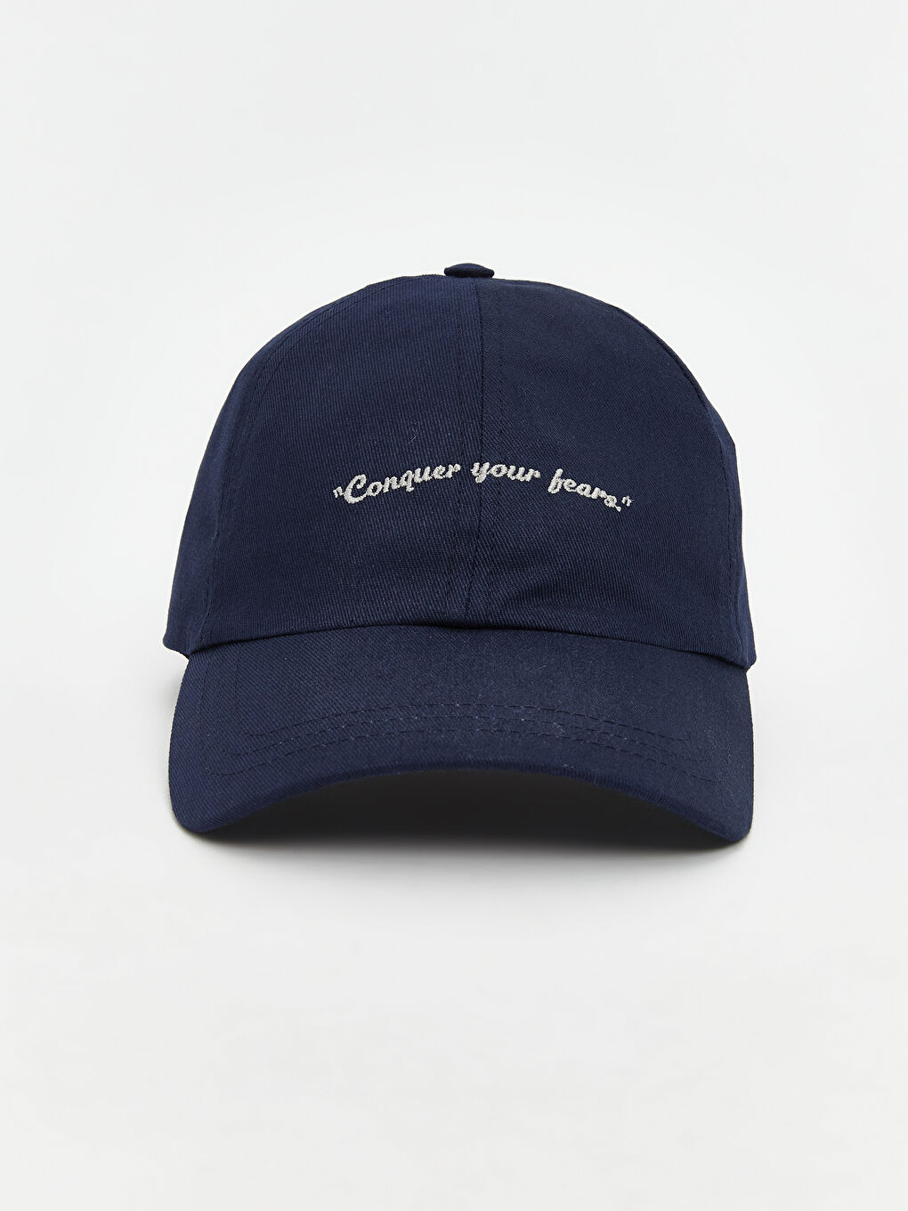 Lacivert Yazı Nakışlı Erkek Kep Şapka