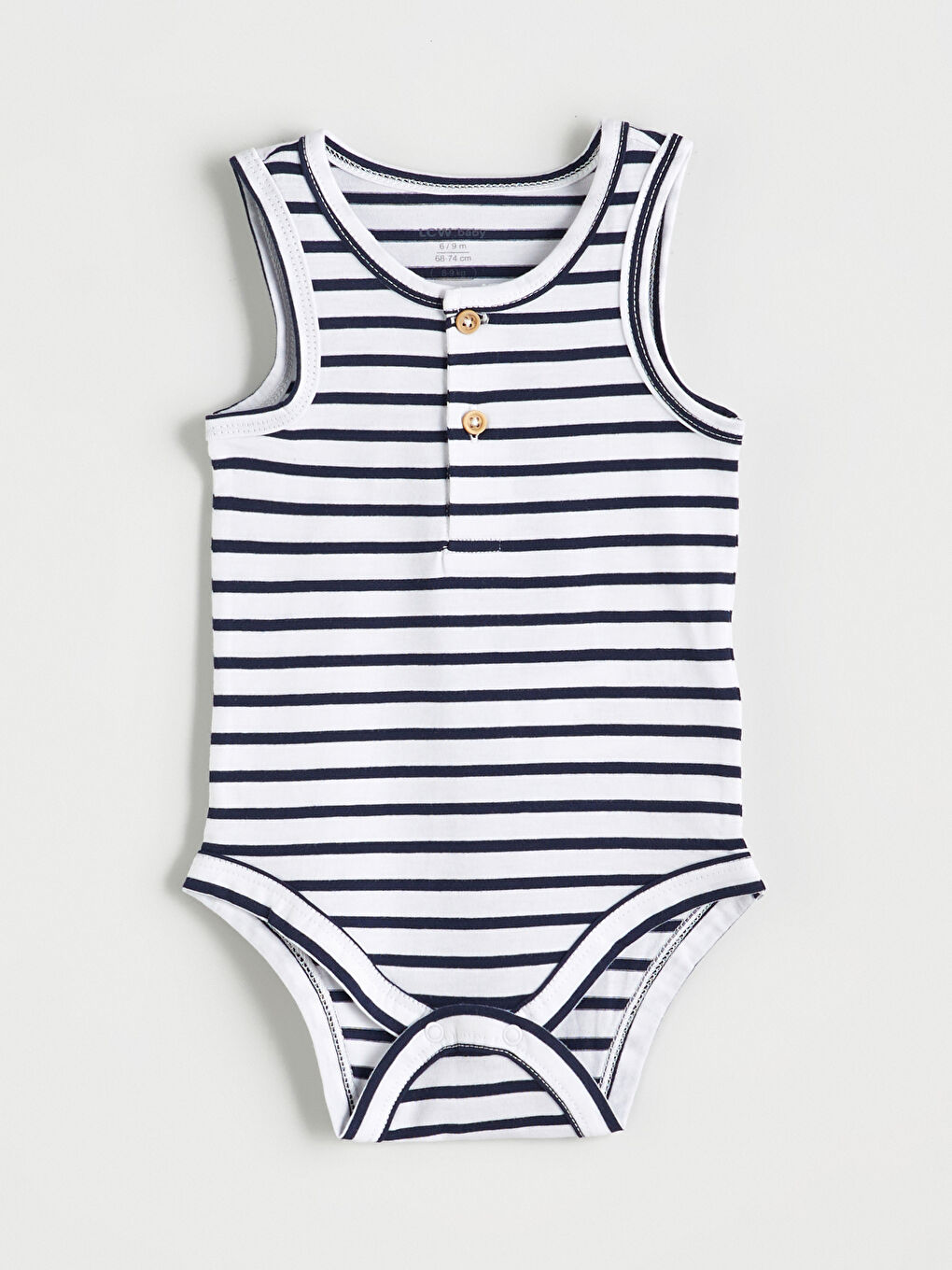 Beyaz Çizgili Erkek Bebek Çıtçıtlı Body ve Şort 2'li-1