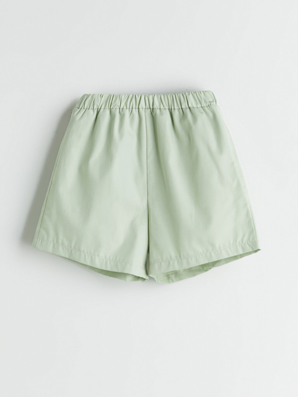 Yeşil Beli Lastikli Kız Bebek Şort
