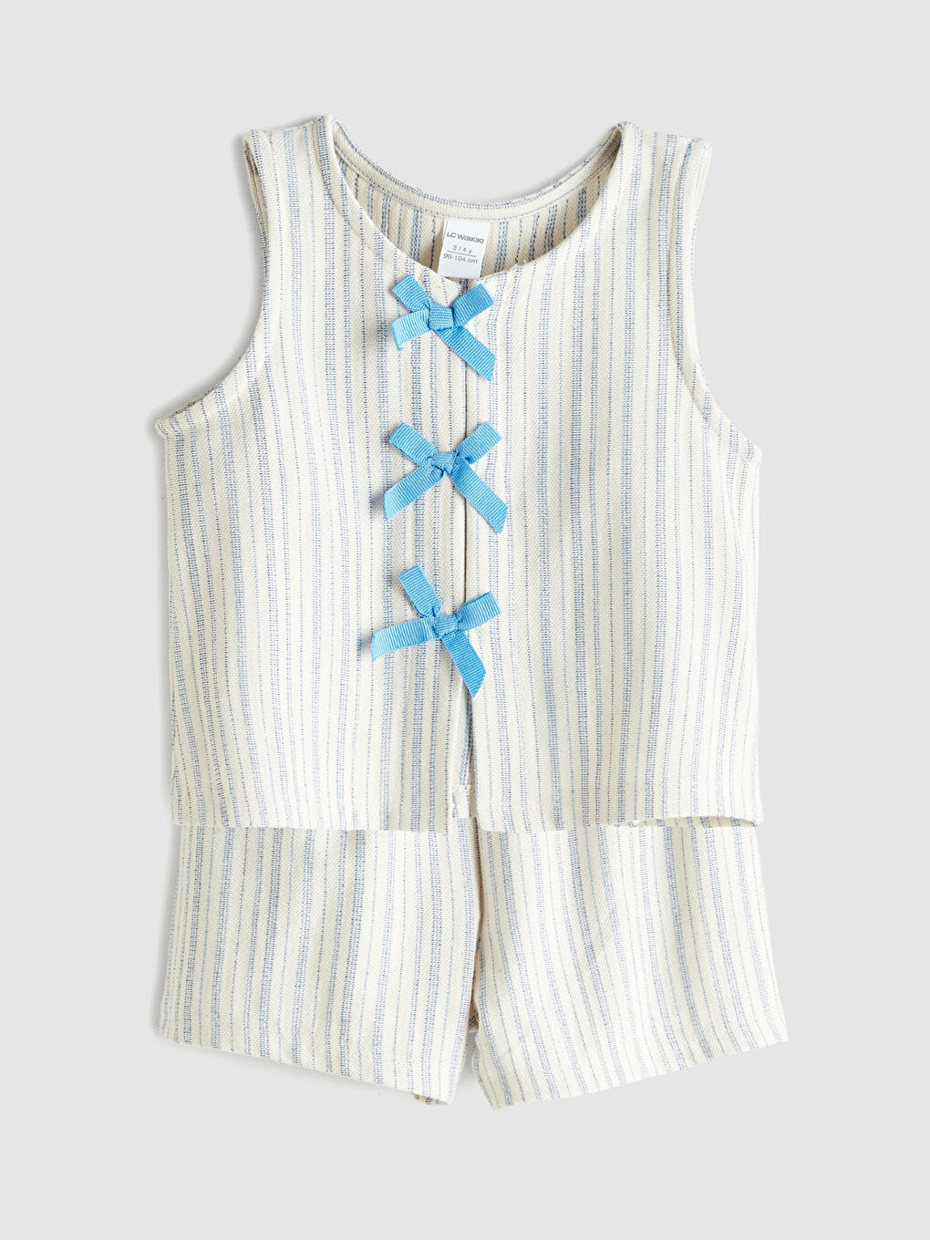 LCW baby Ribbon Detailed Girls' Blouse and Shorts 2 Pack -S5RT74Z1-LEN