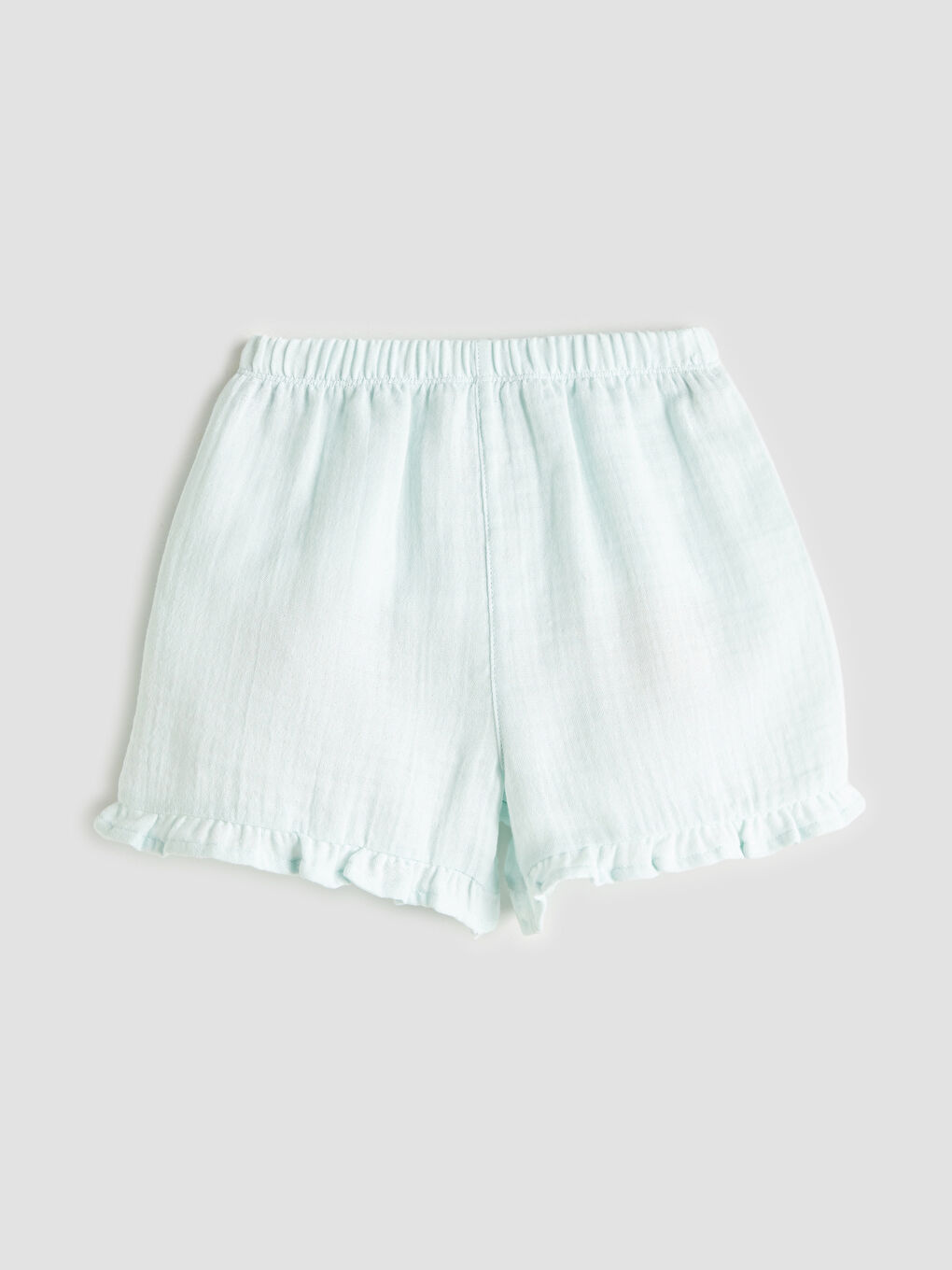 Turkuaz Beli Lastikli Fırfır Detaylı Kız Çocuk Şort