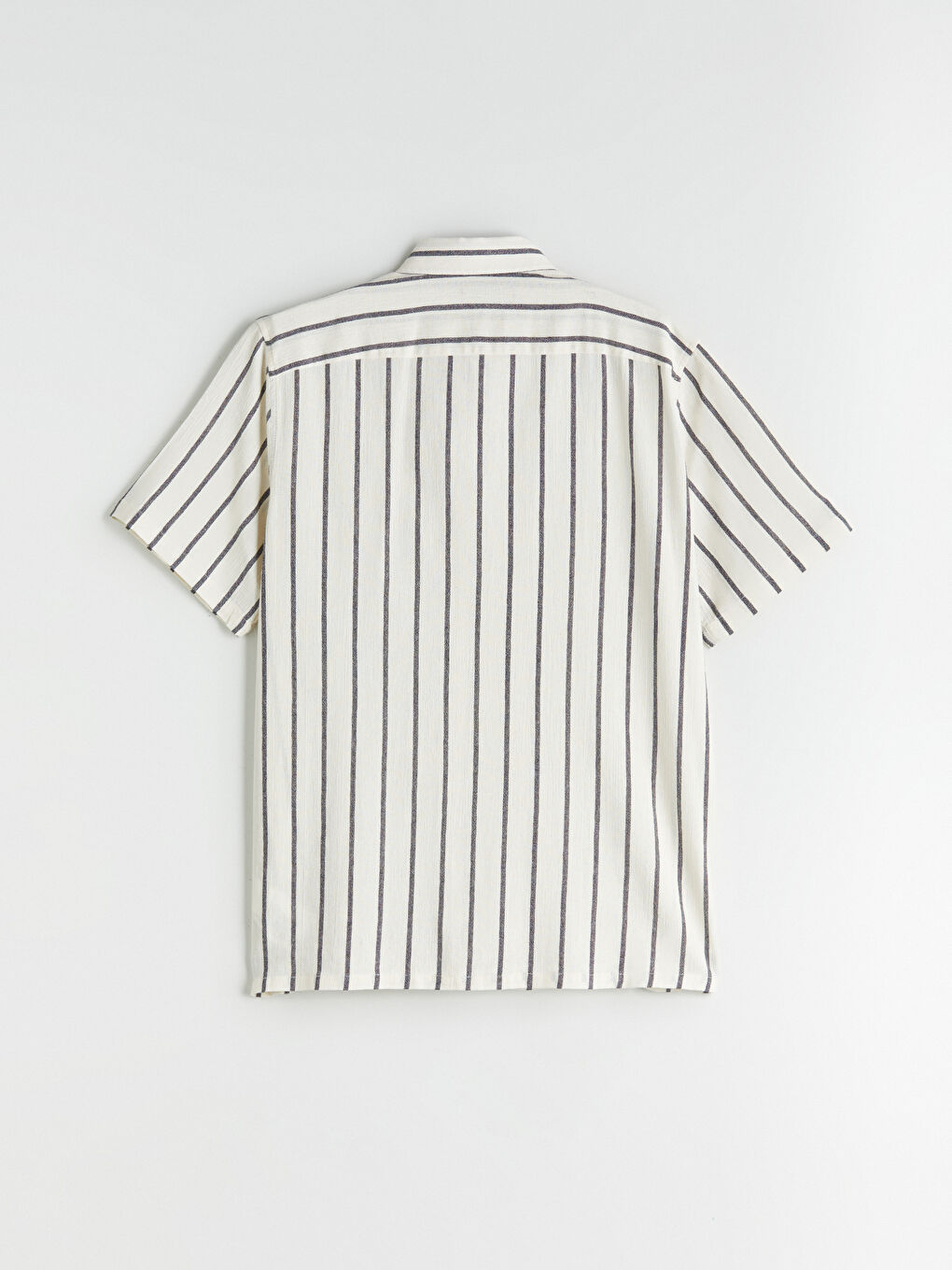 Regular Fit Short Sleeve Striped Linen-Look Men's Shirt -S5RT78Z8-LEG