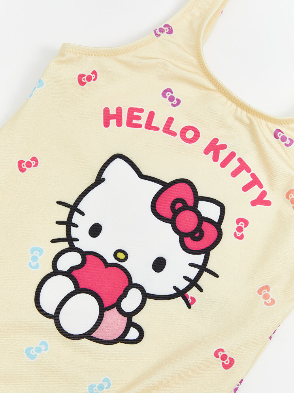 Sarı Hello Kitty Baskılı Kız Çocuk Mayo-2