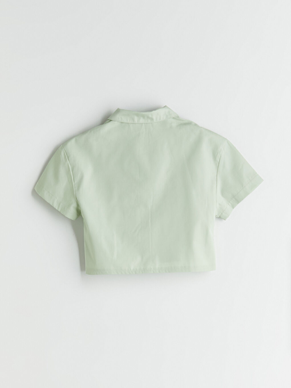 Yeşil Basic Kısa Kollu Kız Çocuk Gömlek-2