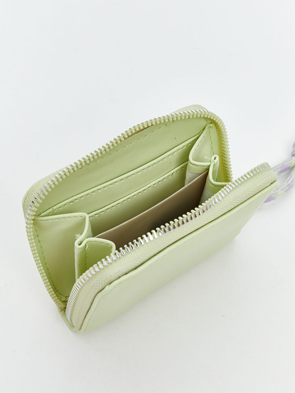 Yeşil Askılı Deri Görünümlü Kadın Cüzdan-2