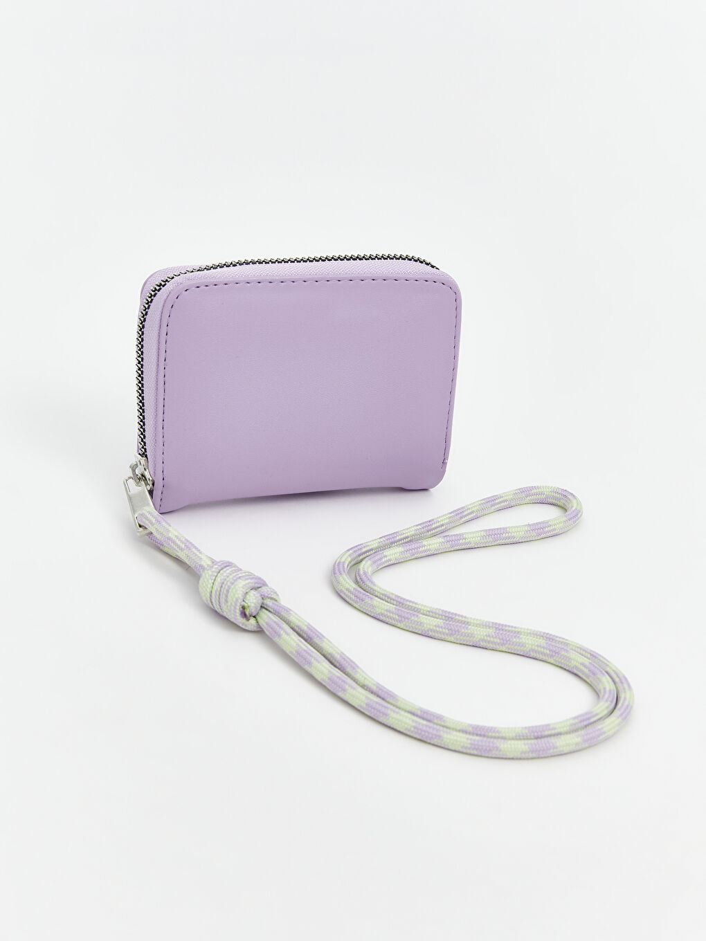 Lila Askılı Deri Görünümlü Kadın Cüzdan-1