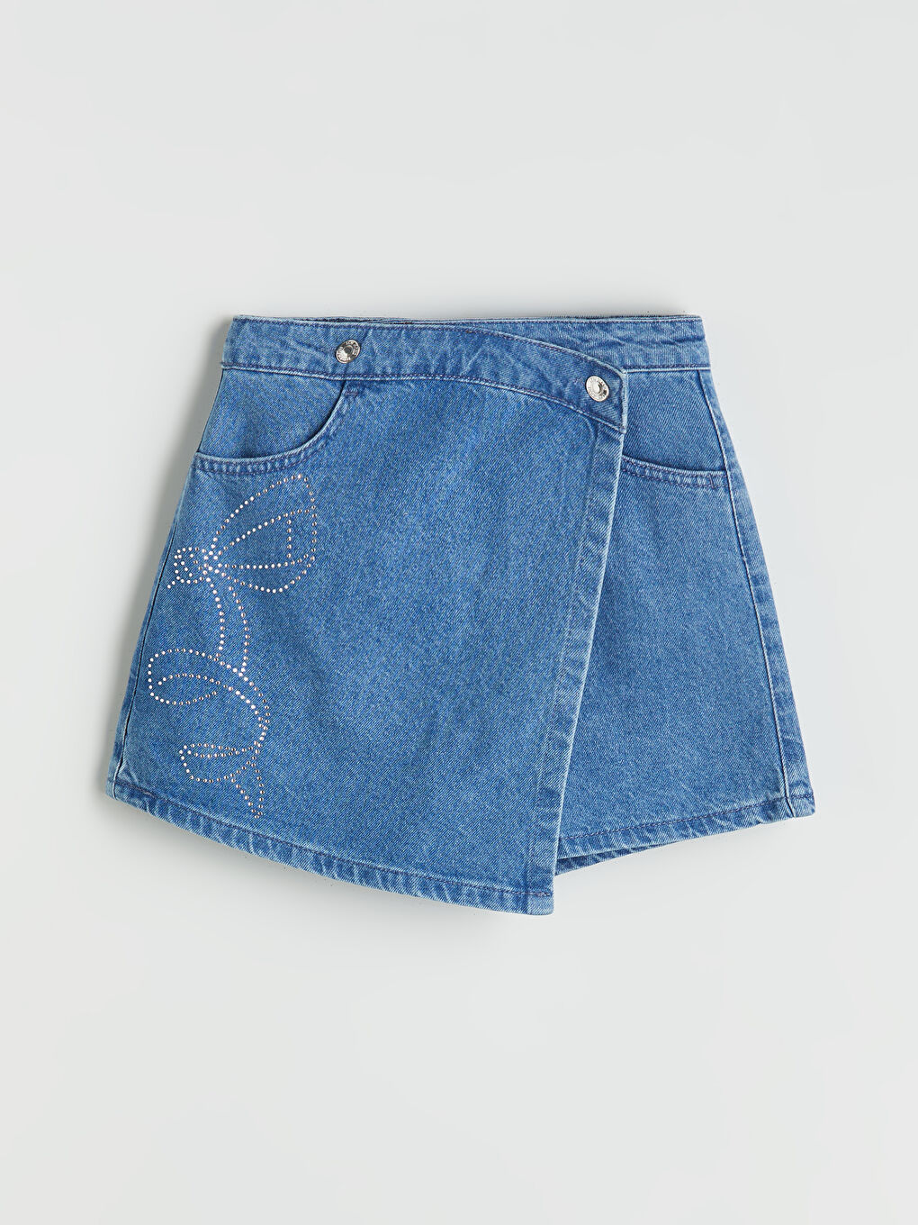 LCW Kids Girl BLUE Denim Overlay Shorts -S5RU46Z4-V2T