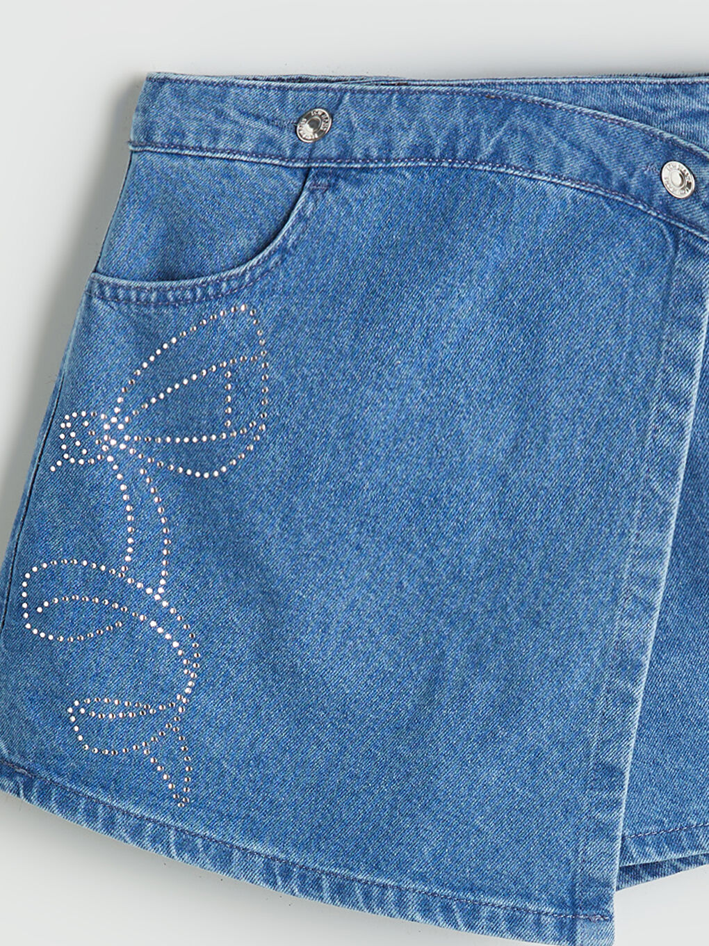 LCW Kids Girl BLUE Denim Overlay Shorts -S5RU46Z4-V2T