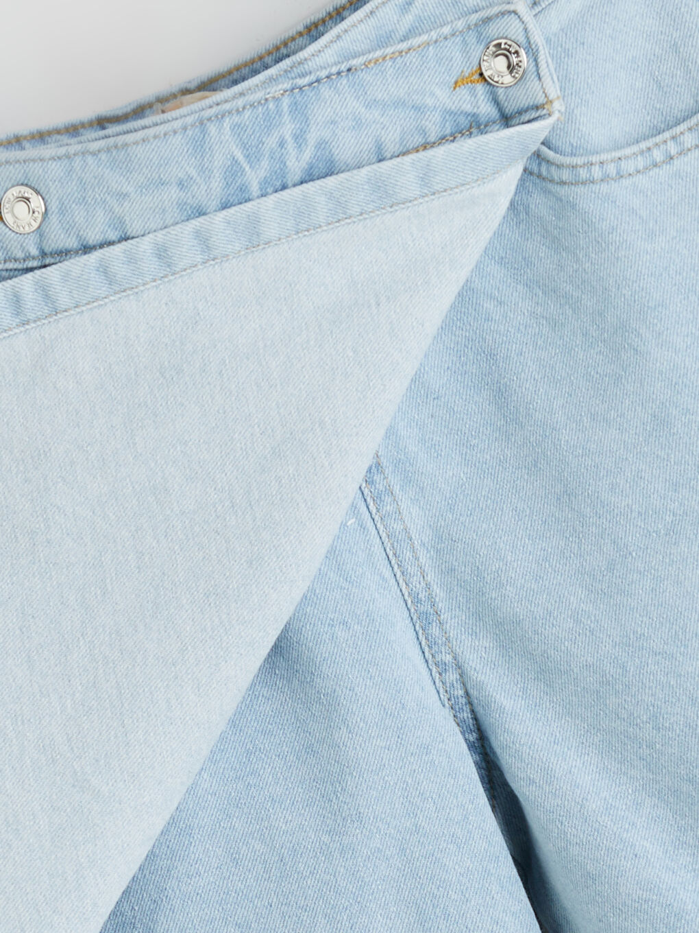 Mavi Çiçekli Kız Çocuk Jean Şort Etek-1