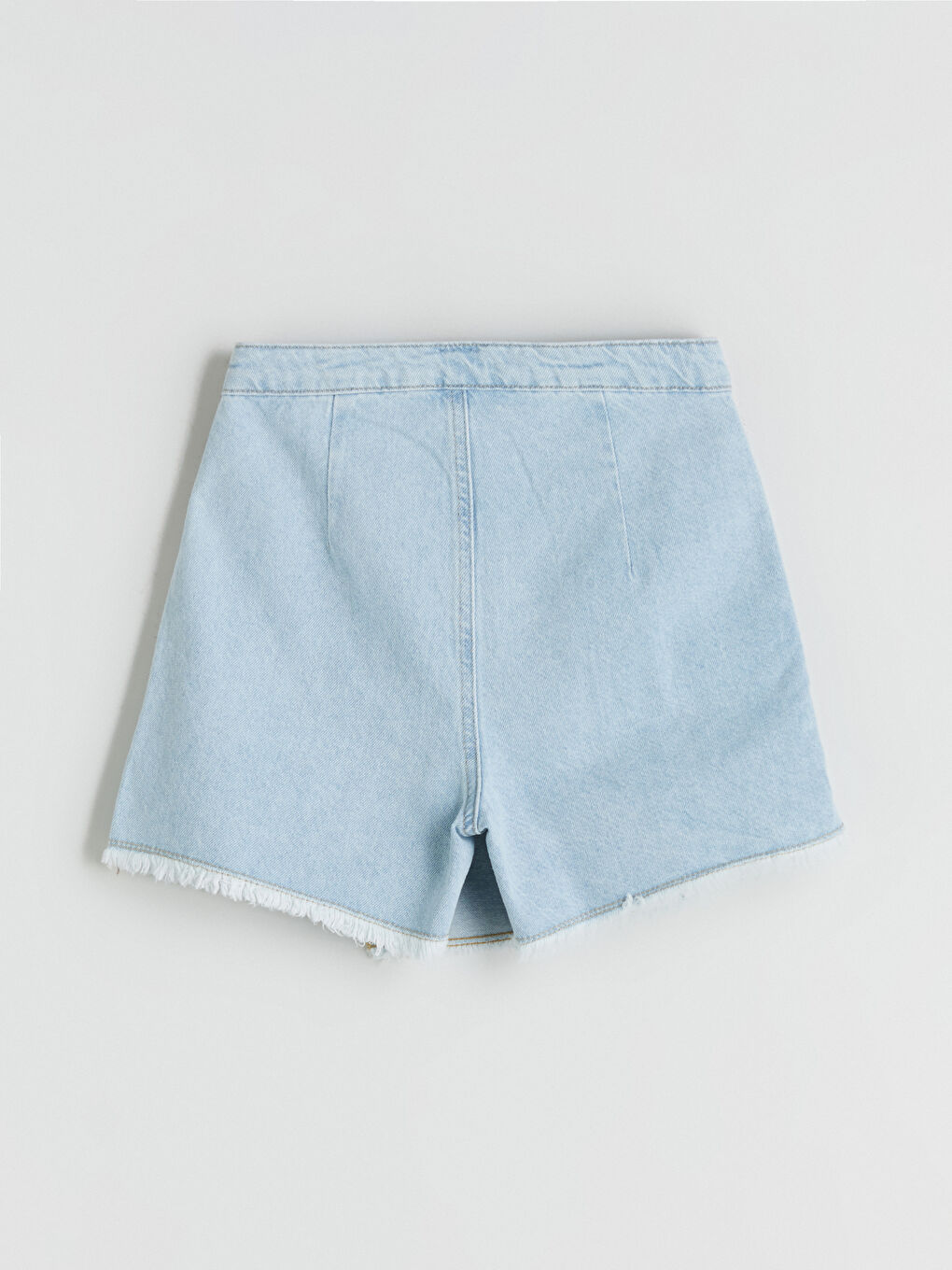 Mavi Çiçekli Kız Çocuk Jean Şort Etek-3