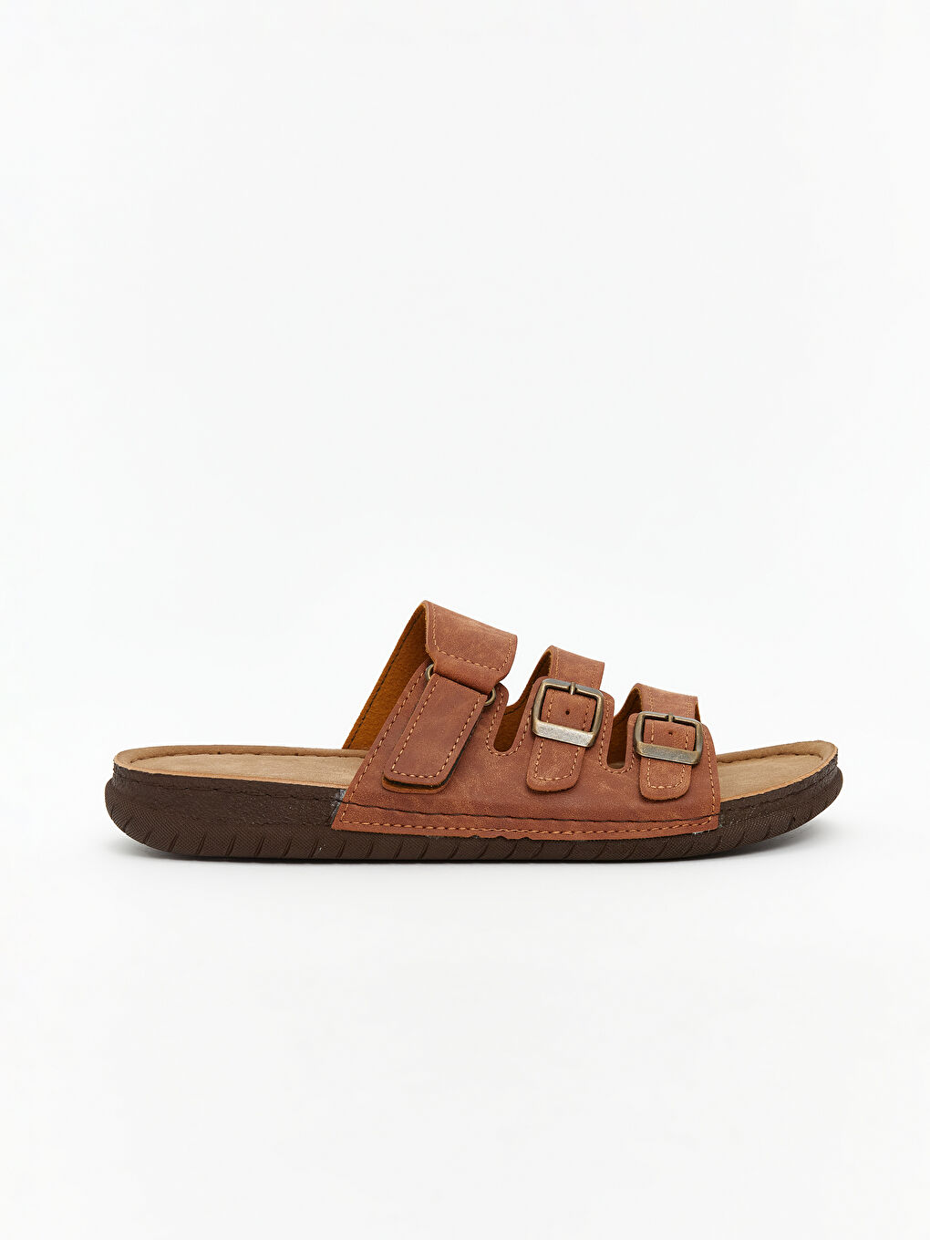 Kahverengi Süet Görünümlü Erkek Terlik-1