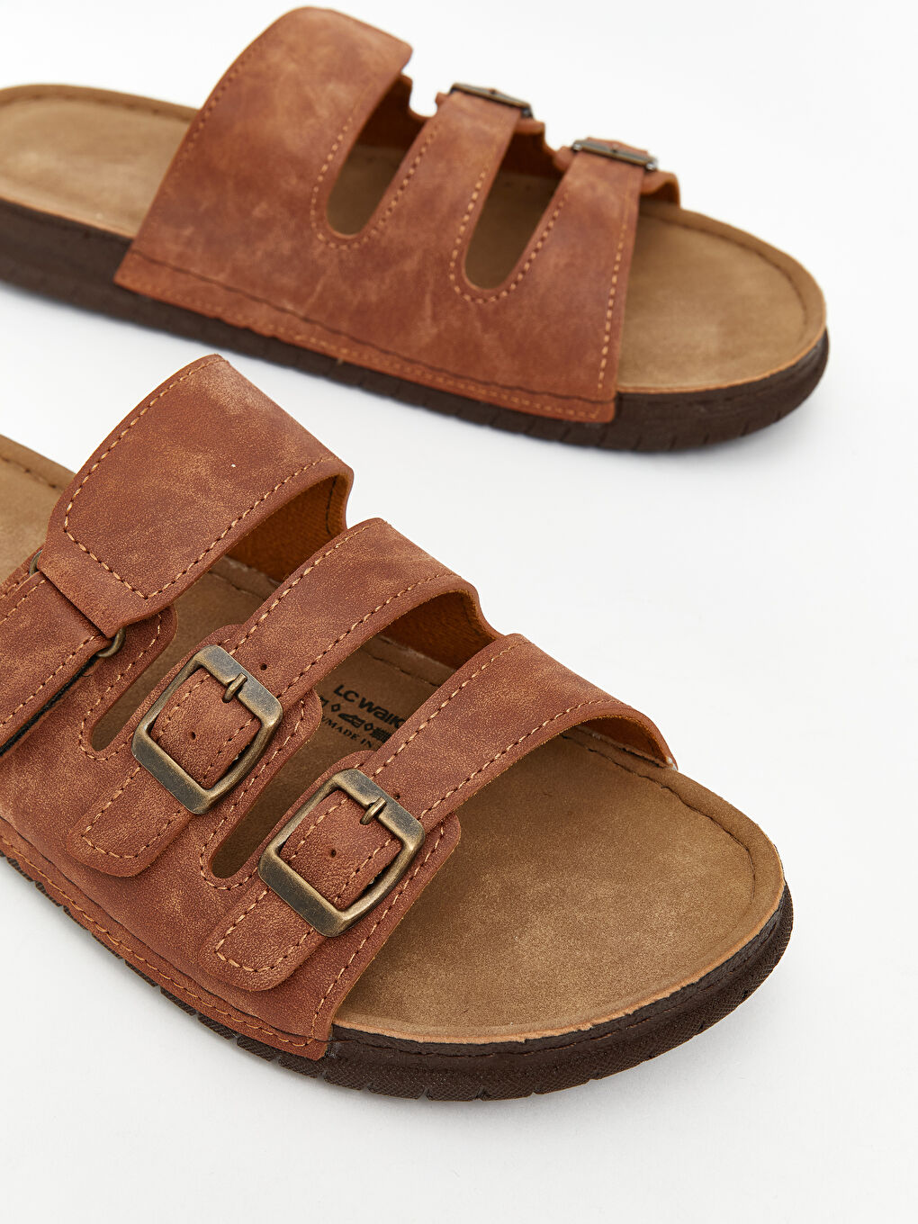 Kahverengi Süet Görünümlü Erkek Terlik-2