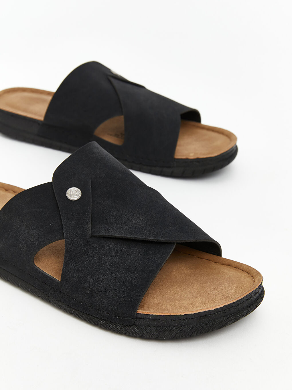 Siyah Süet Görünümlü Erkek Terlik-2