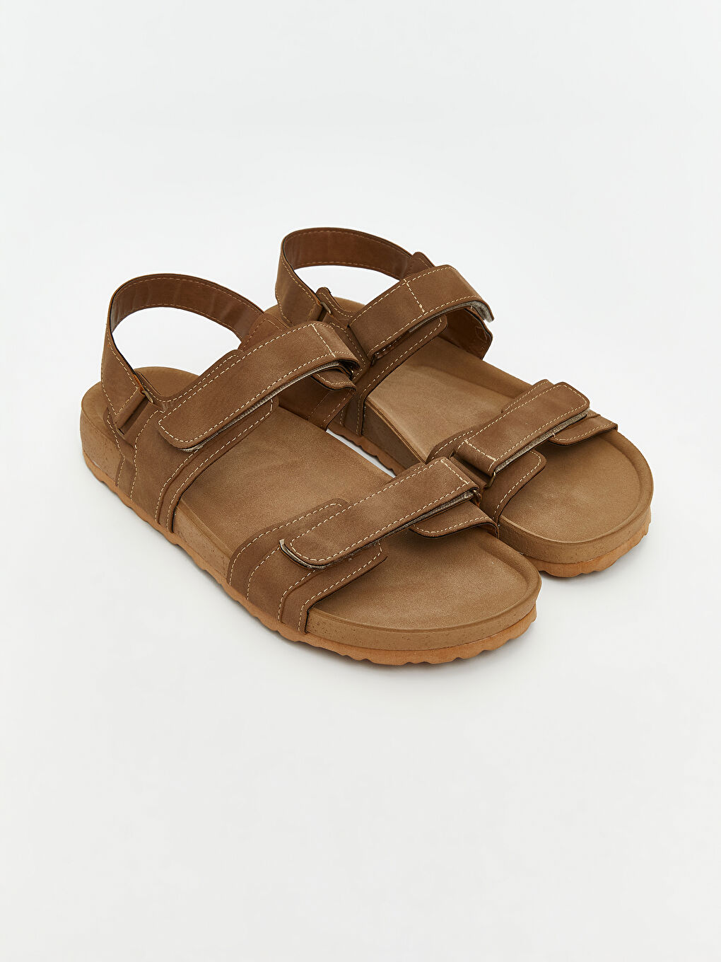 Kahverengi Çift Bantlı Erkek Terlik