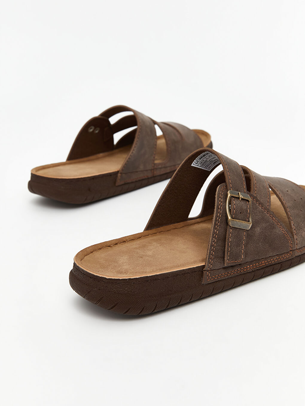 Kahverengi Süet Görünümlü Erkek Terlik-4