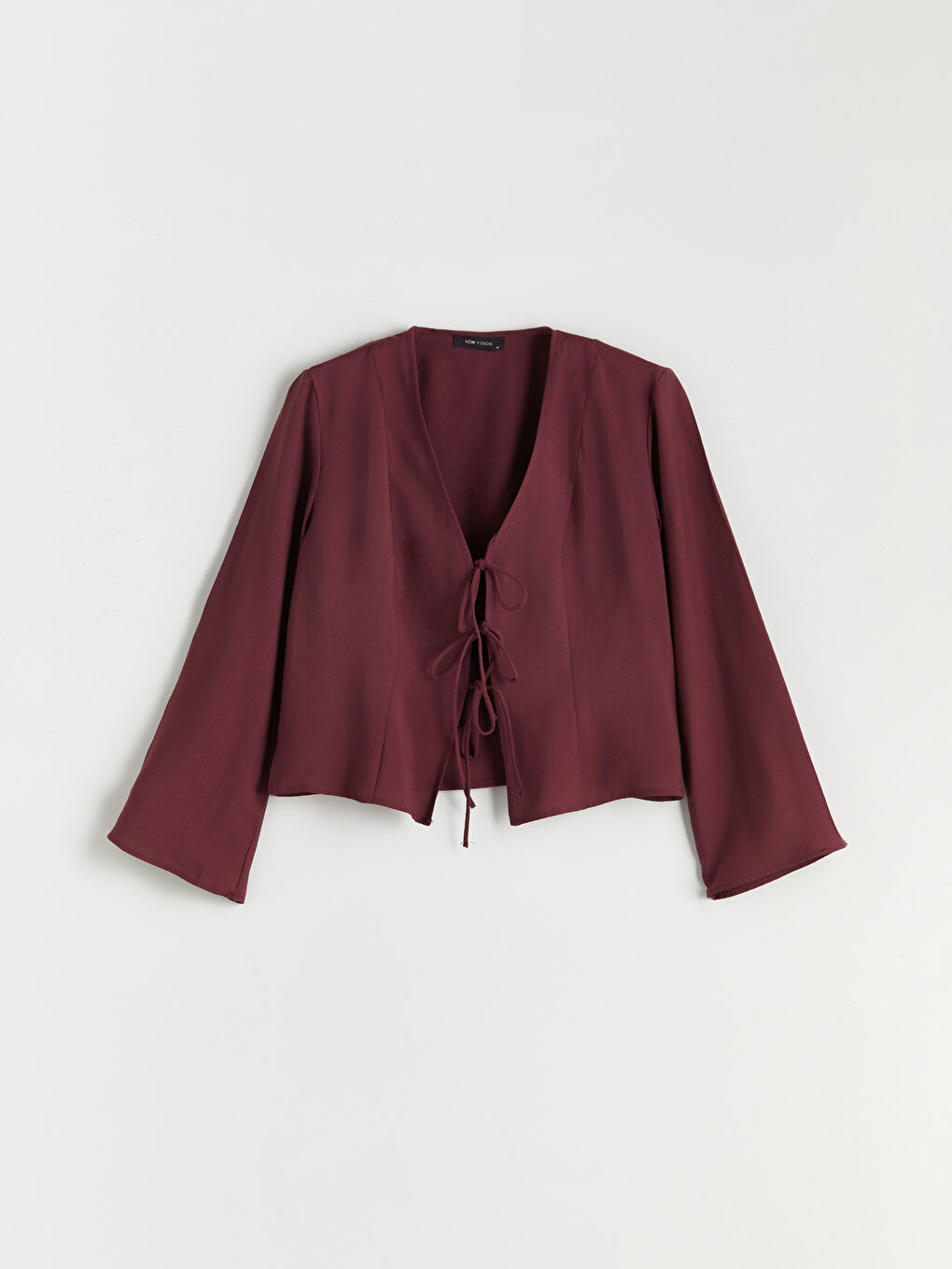 V Neck Modal Blend Tie Blouse-4