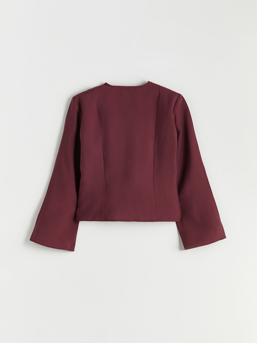 V Neck Modal Blend Tie Blouse-5