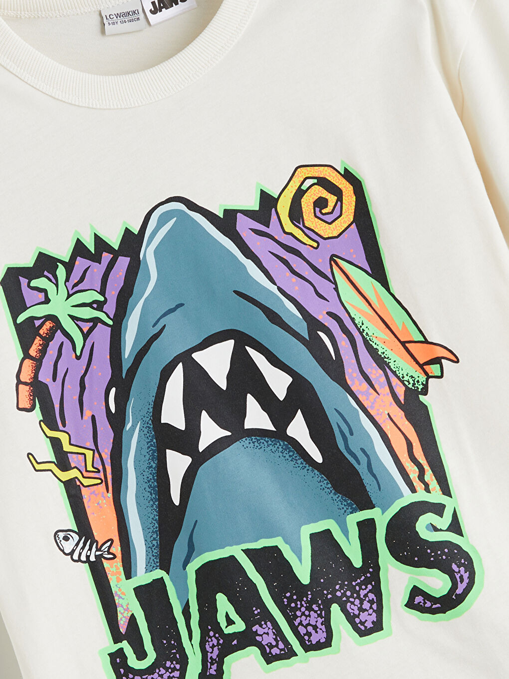 LCW Kids Crew Neck Jaws Printed Jersey Boys' T-Shirt -S5RU98Z4-R9J