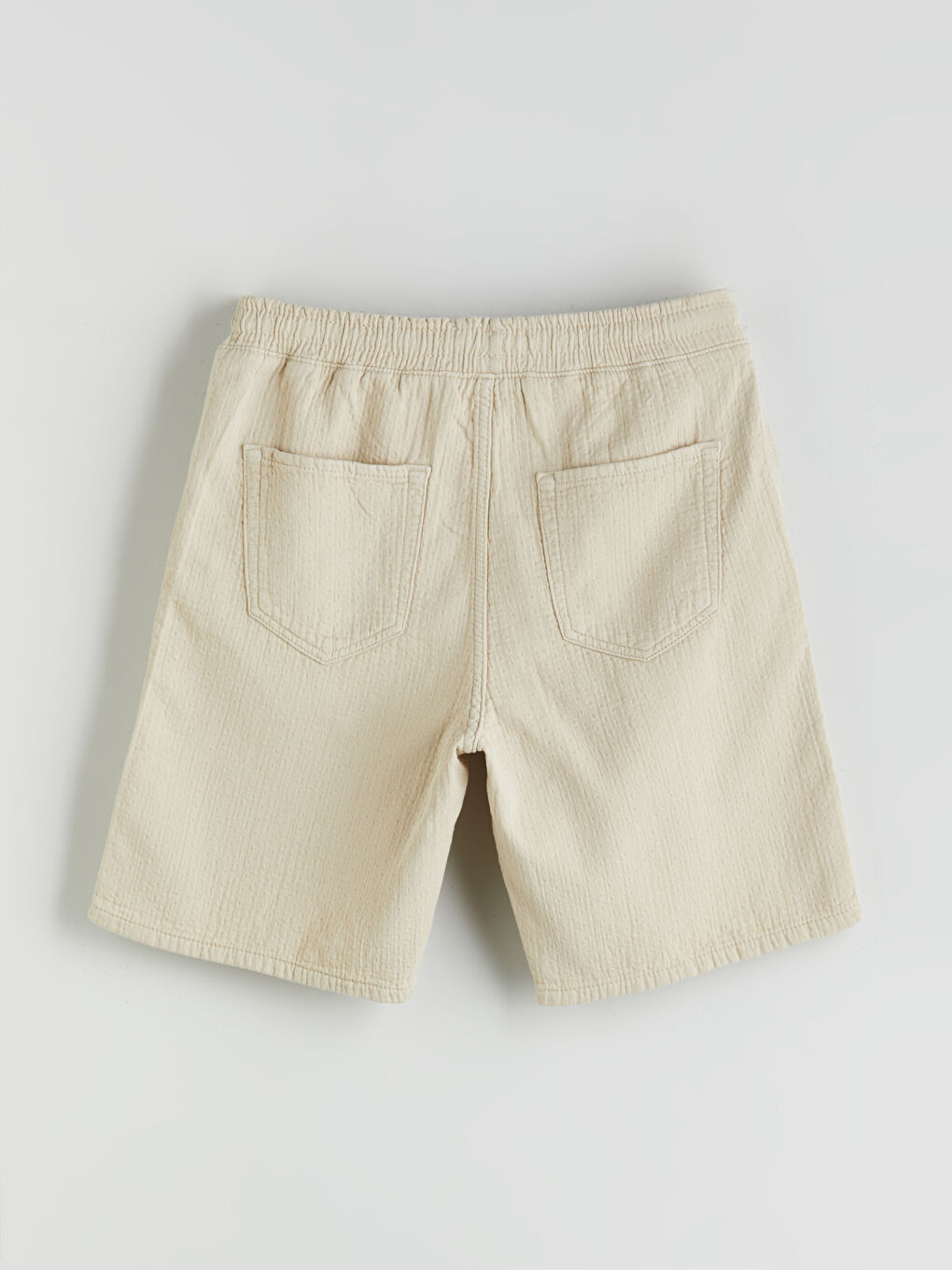 Bej Rahat Kalıp Erkek Jean Şort-5