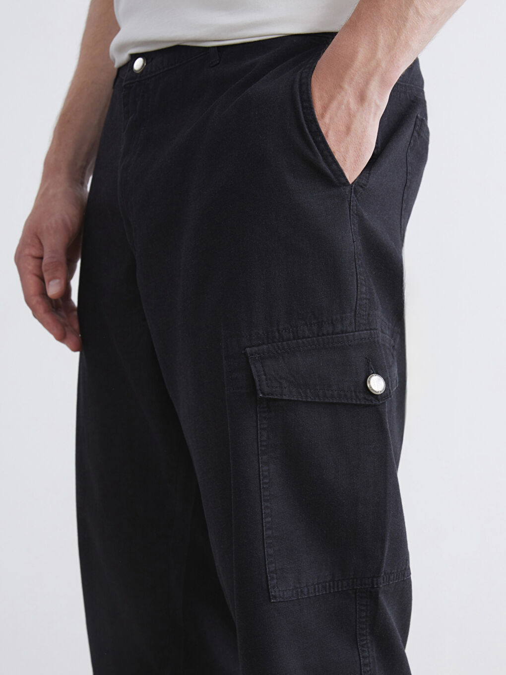 Gri Standart Kalıp Erkek Jean Şort-2