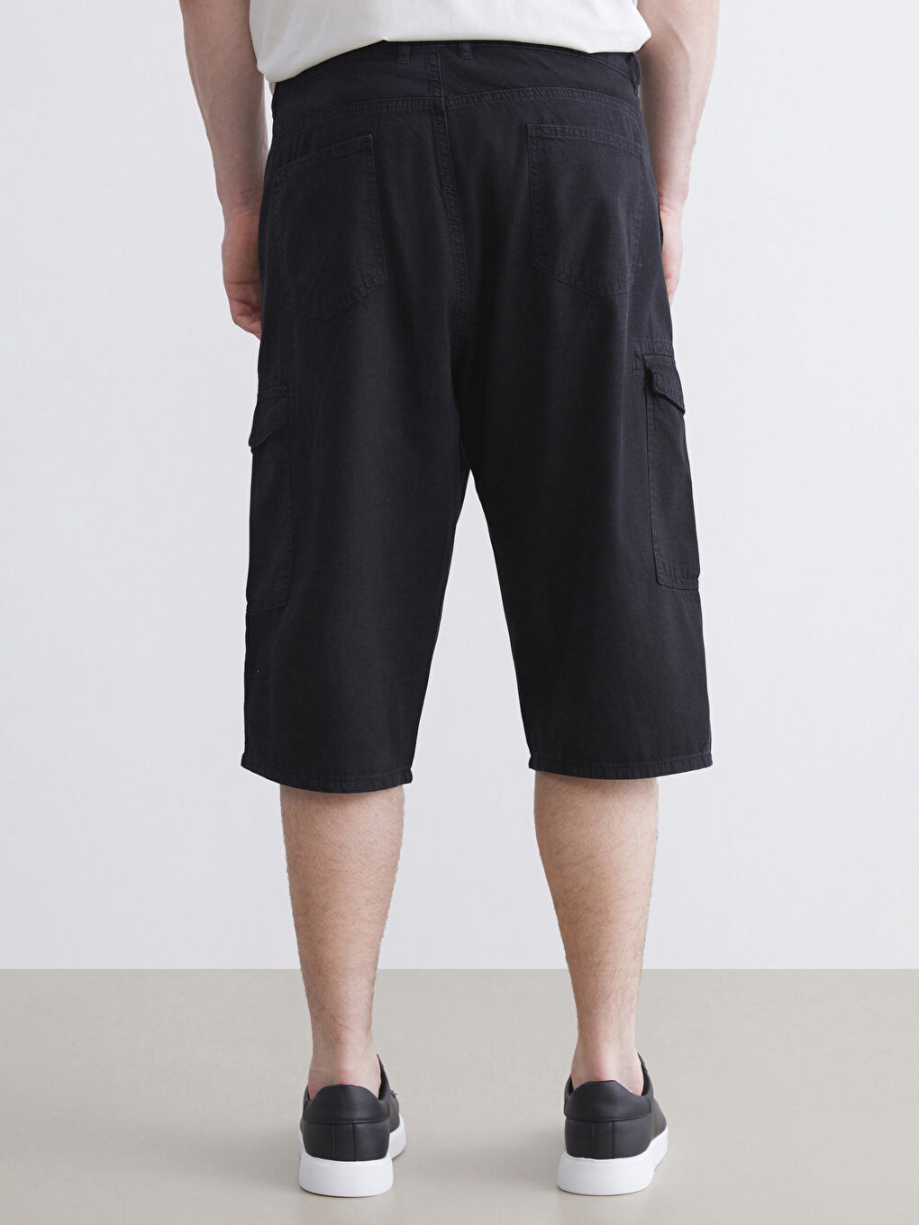 Gri Standart Kalıp Erkek Jean Şort-3