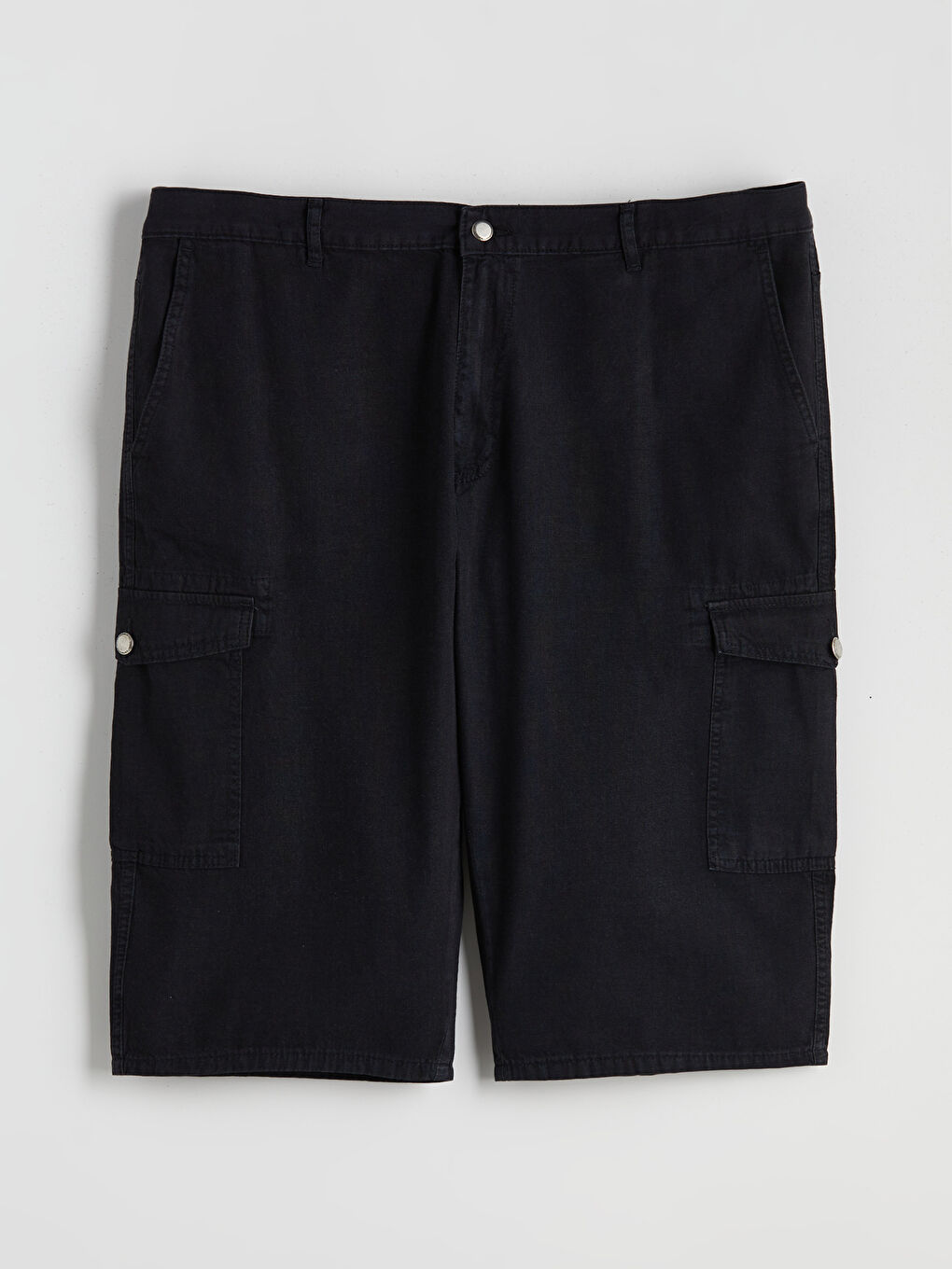 Gri Standart Kalıp Erkek Jean Şort-4