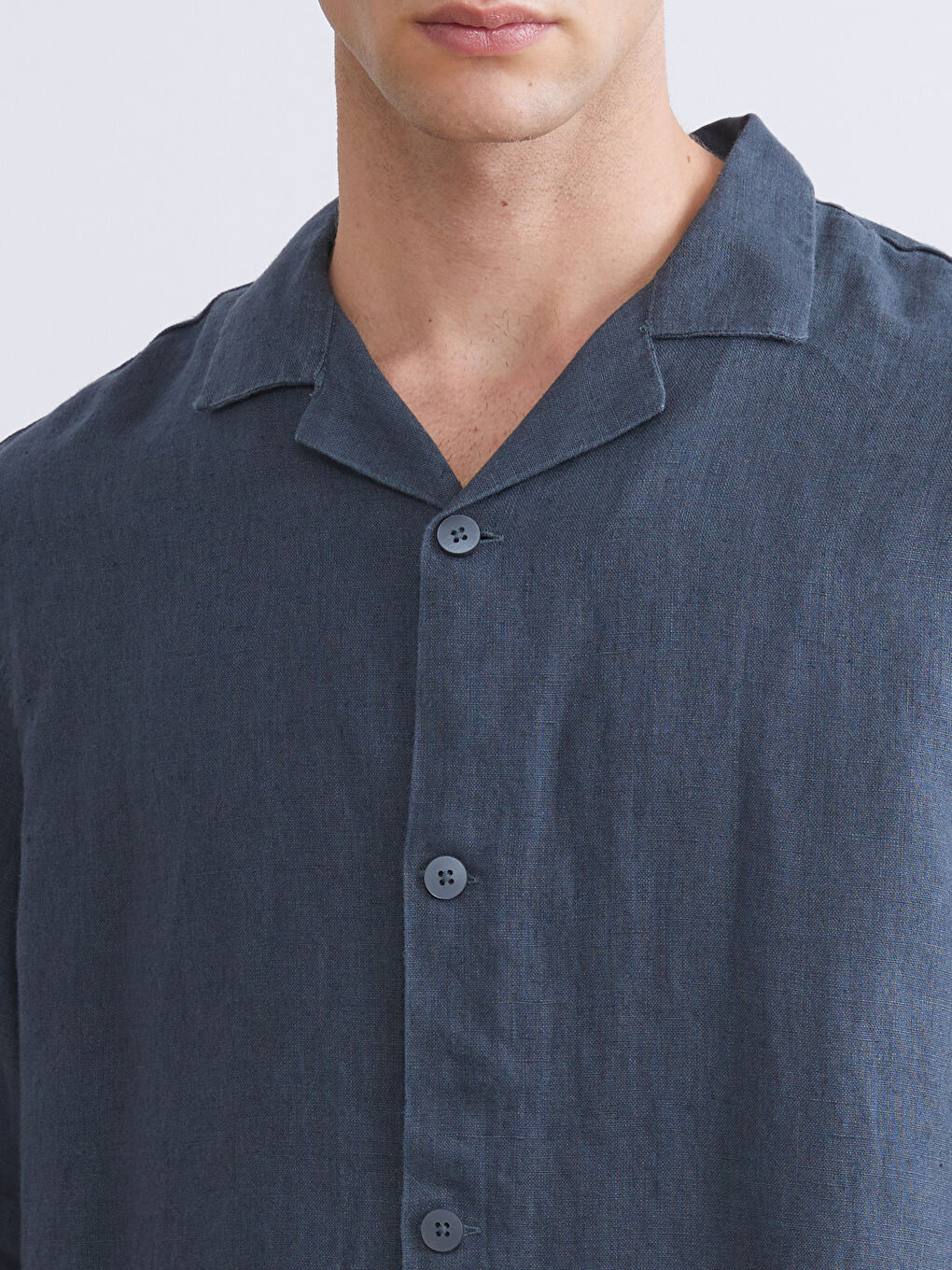 Yeşil Regular Fit Uzun Kollu %100 Keten Erkek Gömlek-2