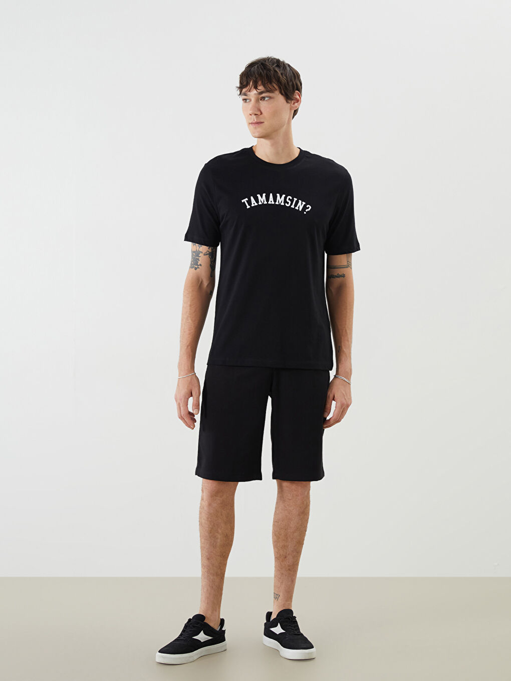 Crew Neck Printed Jersey Men's T-Shirt -S5RV59Z8-CVL