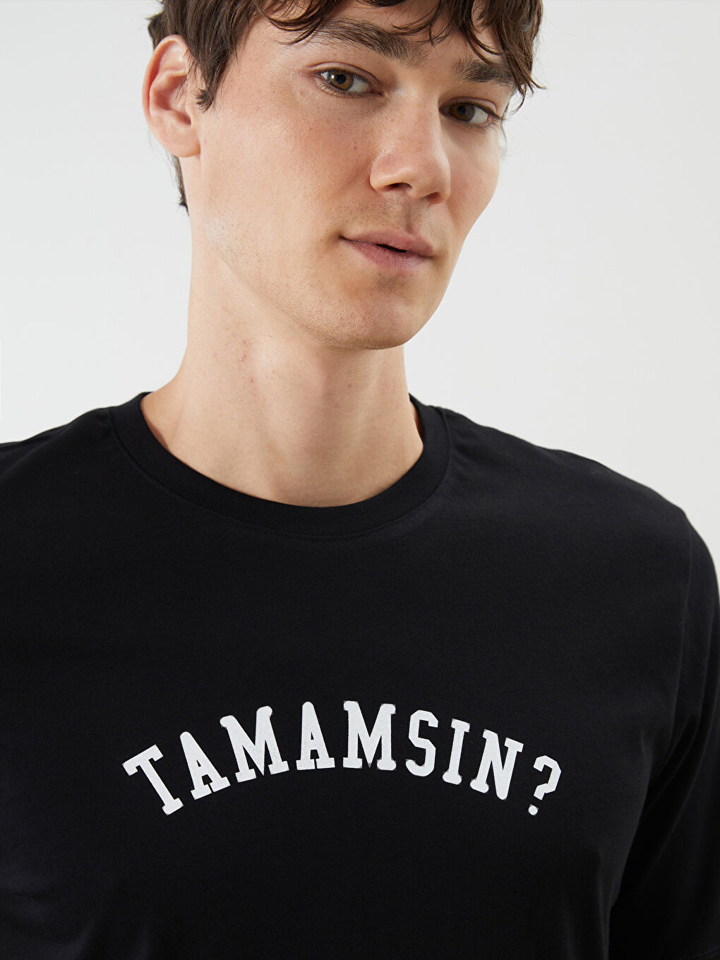 Crew Neck Printed Jersey Men's T-Shirt -S5RV59Z8-CVL