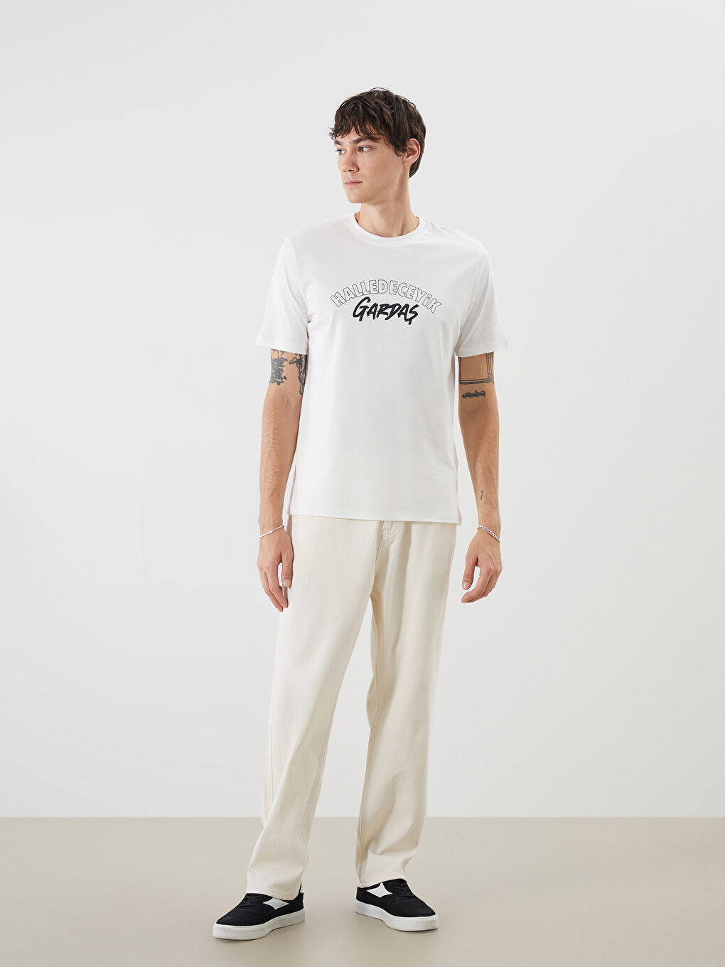 Crew Neck Printed Jersey Men's T-Shirt -S5RV60Z8-R9J
