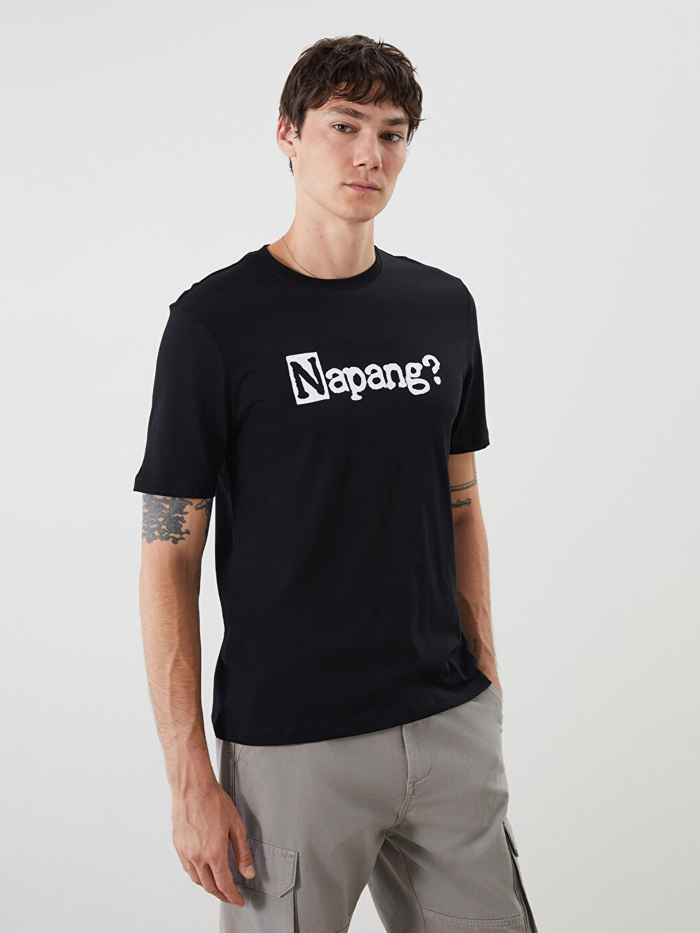Crew Neck Printed Jersey Men's T-Shirt -S5RV62Z8-CVL