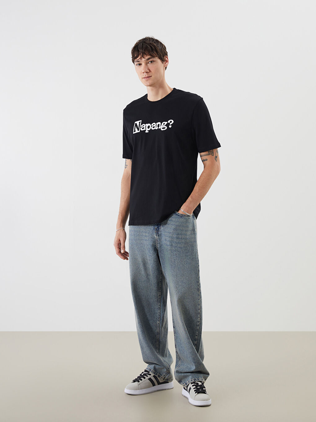 Crew Neck Printed Jersey Men's T-Shirt -S5RV62Z8-CVL