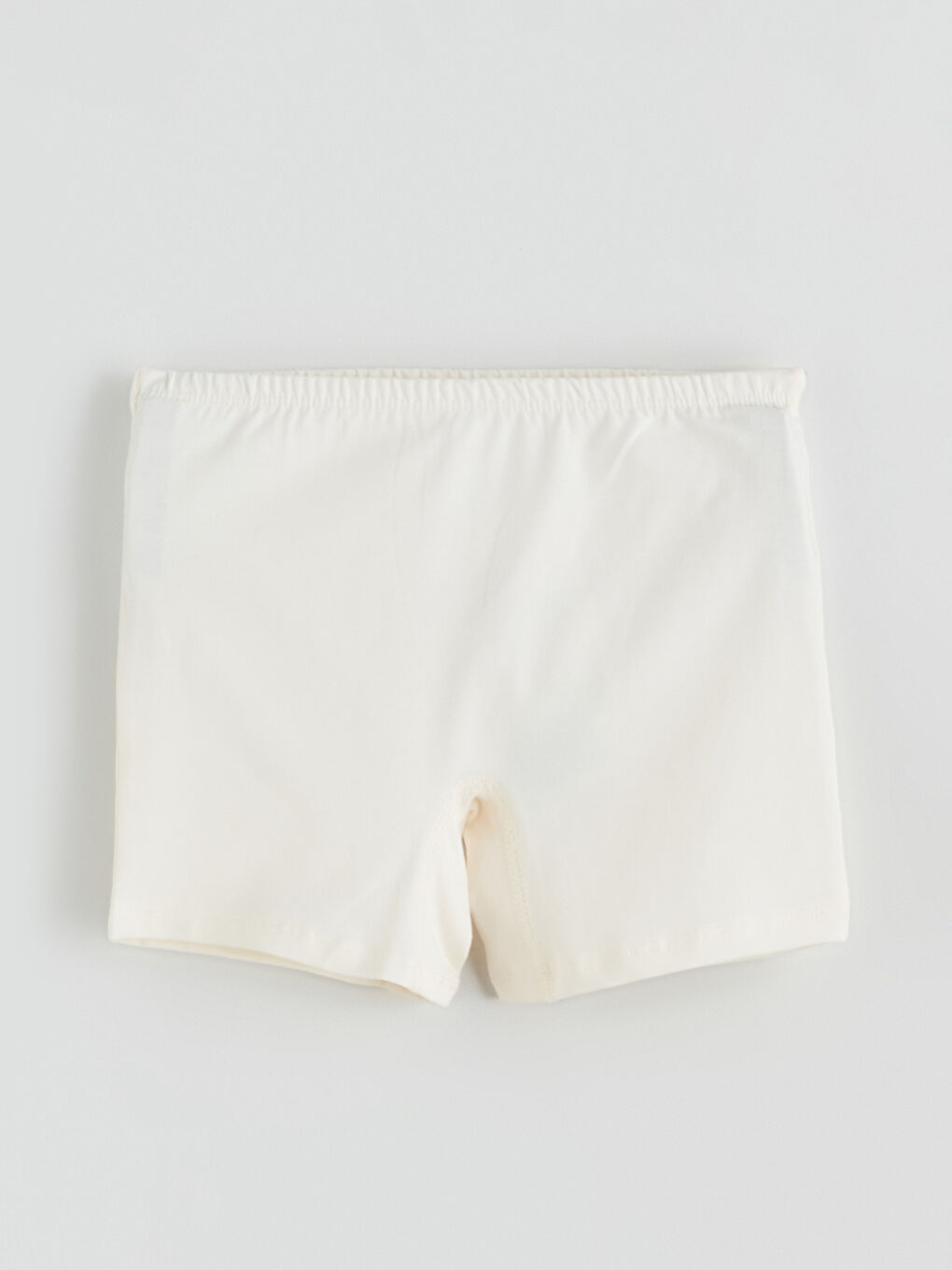 Ekru Beli Lastikli Penye Kız Çocuk Boxer 5'li-2