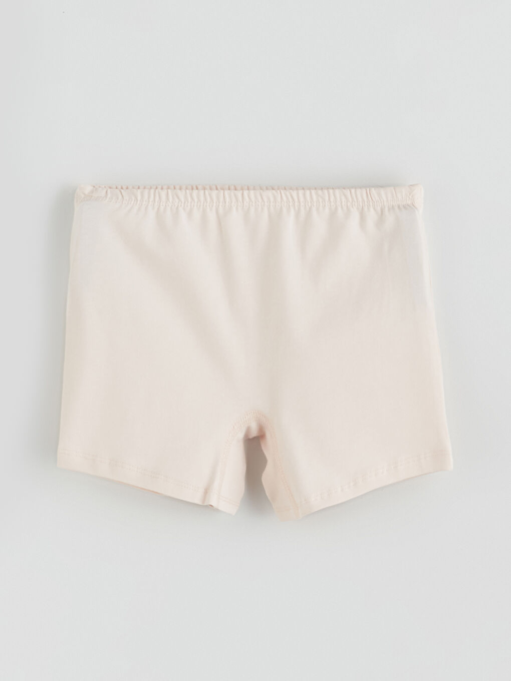 Ekru Beli Lastikli Penye Kız Çocuk Boxer 5'li-10