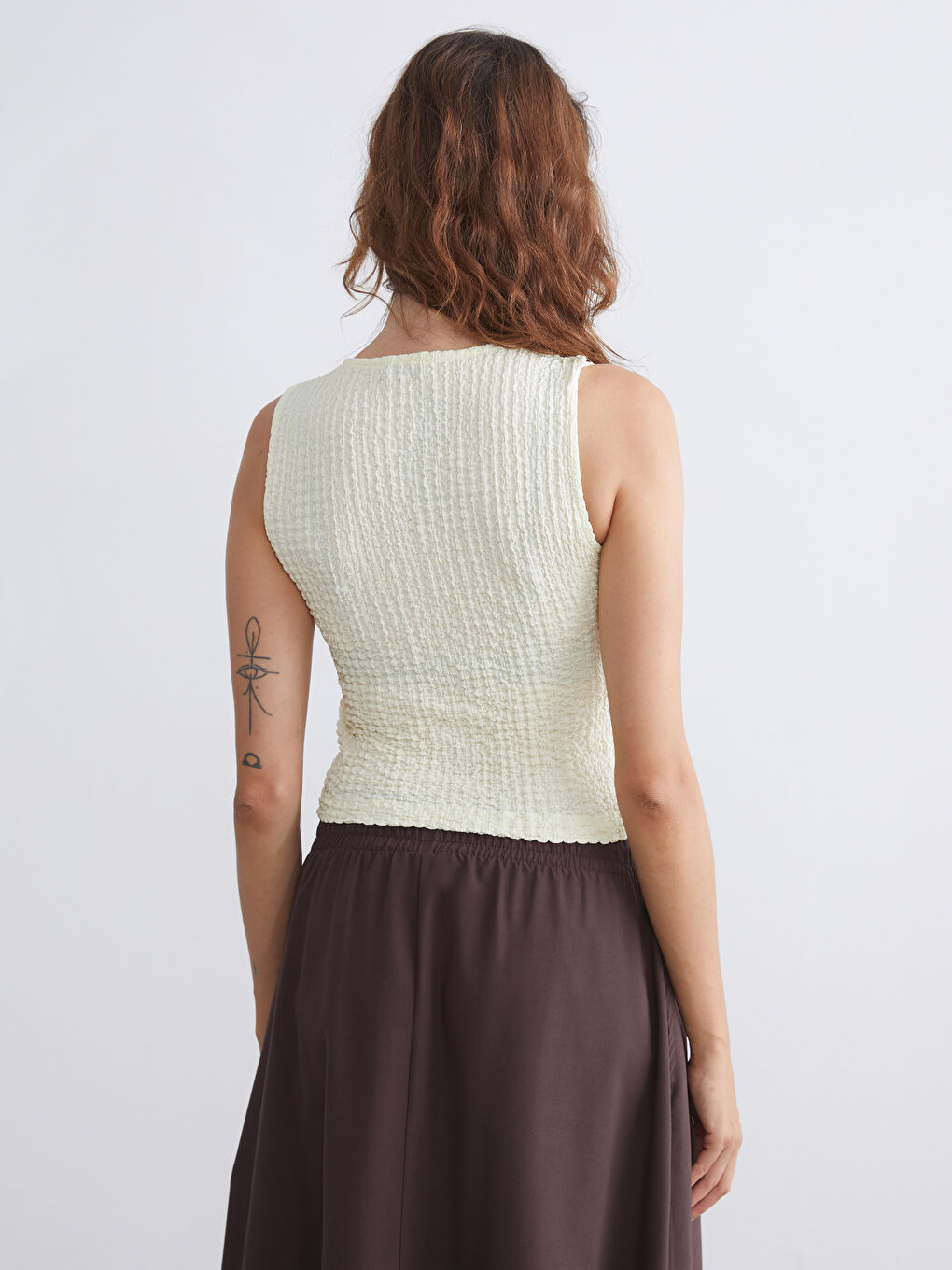 LCW Vision V Neck Textured Women's Waistcoat -S5RY03Z8-FDQ