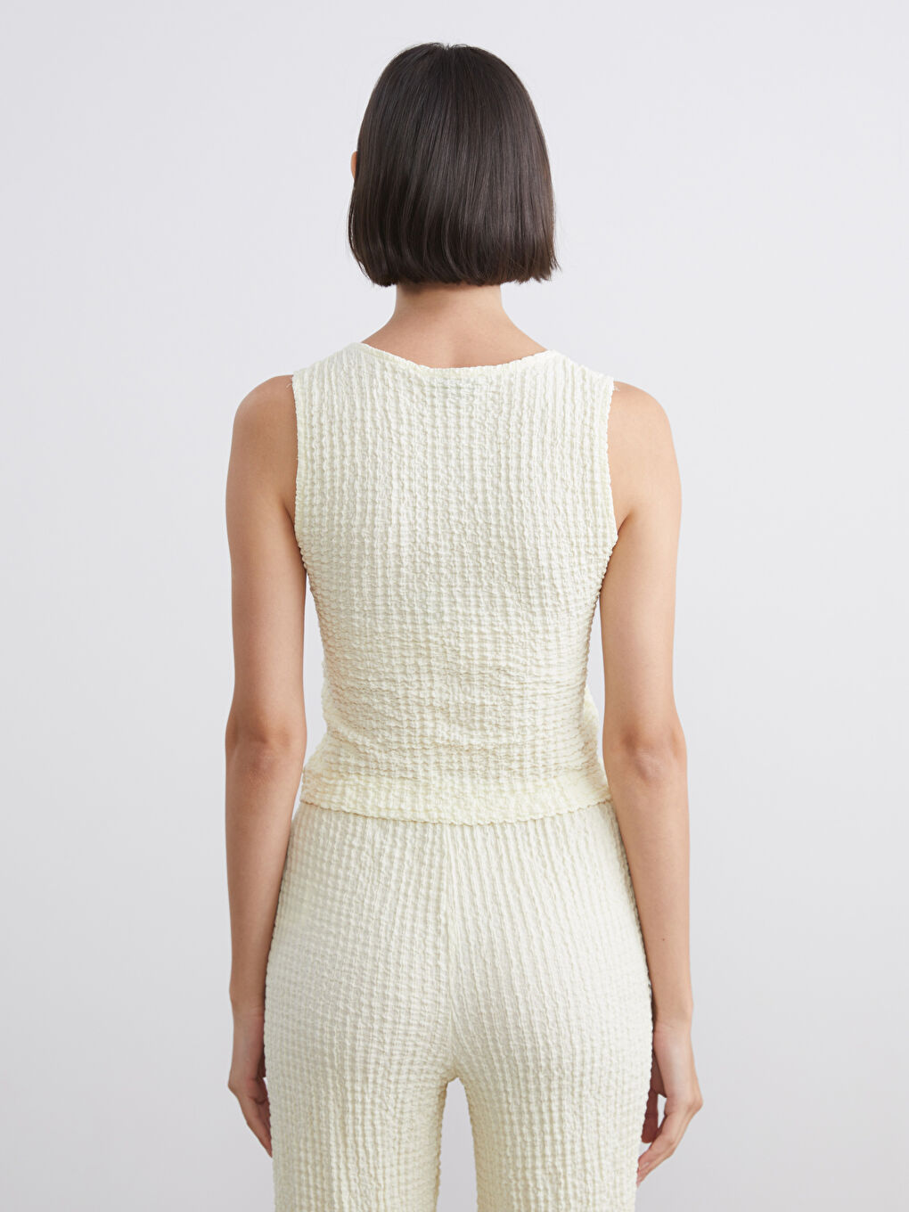 Gilet Texturé à Encolure en V pour Femmes-8