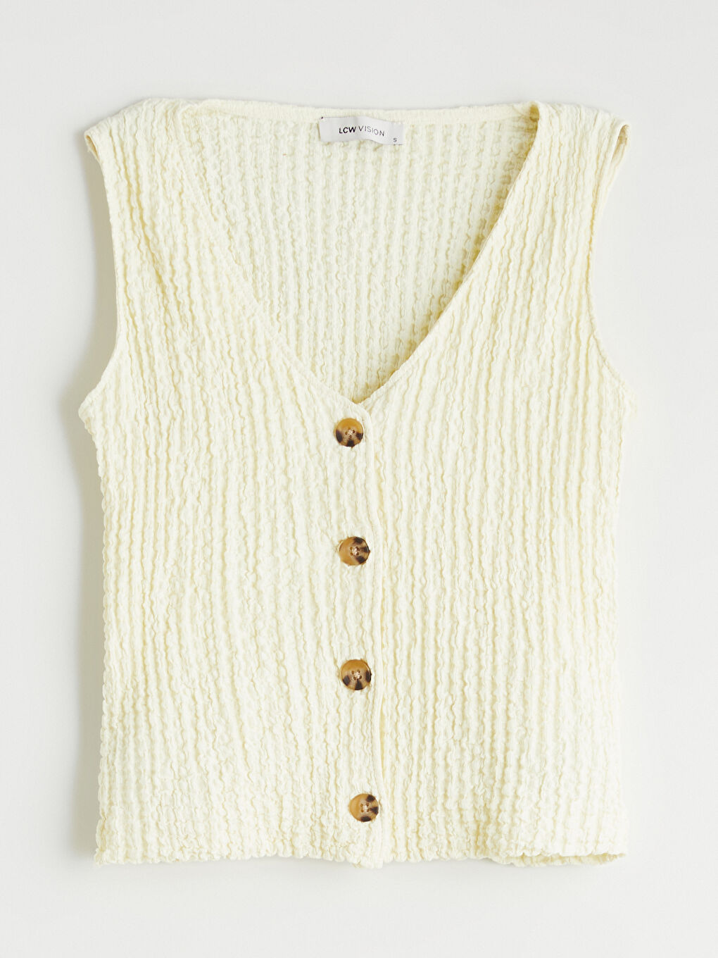 Gilet Texturé à Encolure en V pour Femmes-9