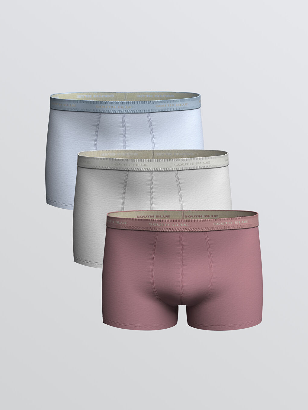 Комплект из 3-х штук мужских боксеров стандартного кроя из эластичного хлопка