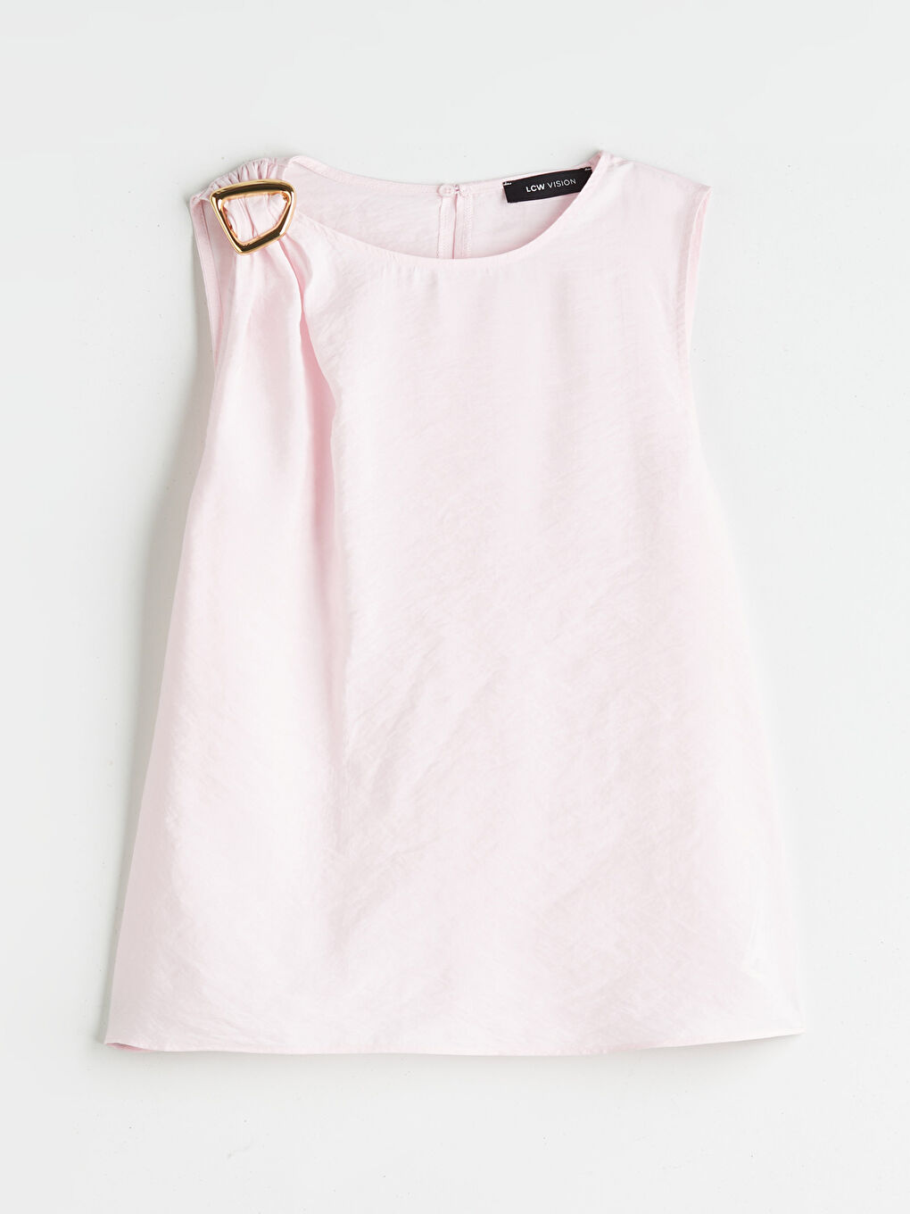 Pembe Bisiklet Yaka Büzgülü Modal Karışımlı Bluz-4