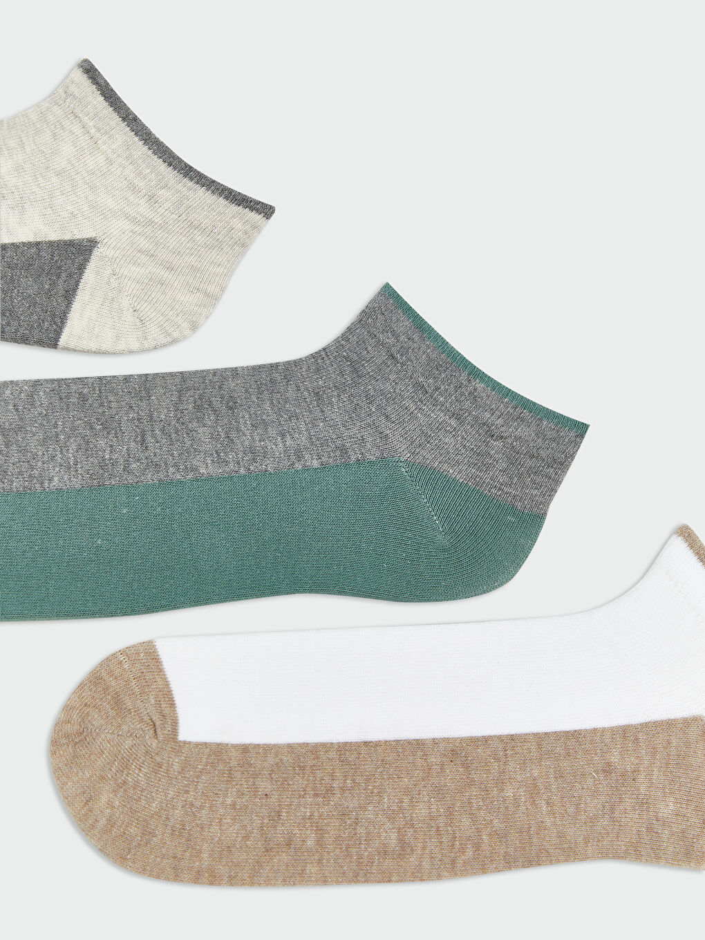 Karışık Renk Bloklu Erkek Patik Çorap 5'li-1