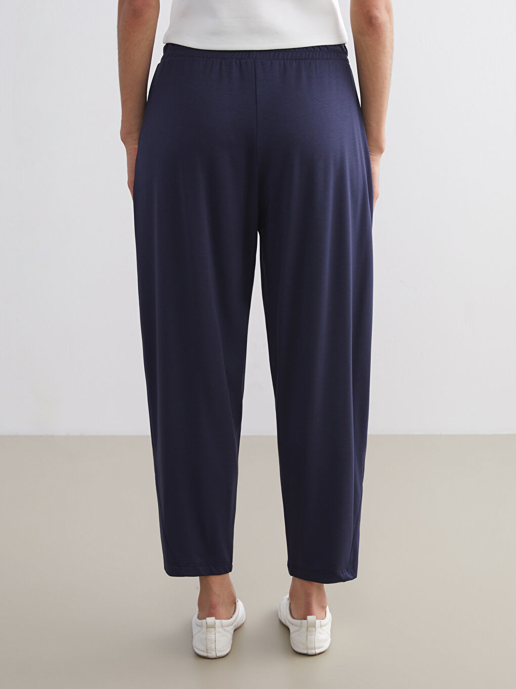 Lacivert Beli Lastikli Kadın Eşofman Altı-3